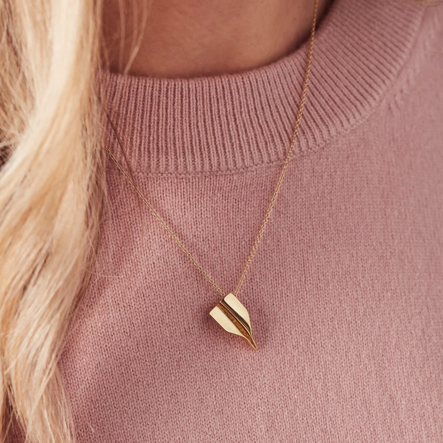 Gold Plated Paper Plane Necklace