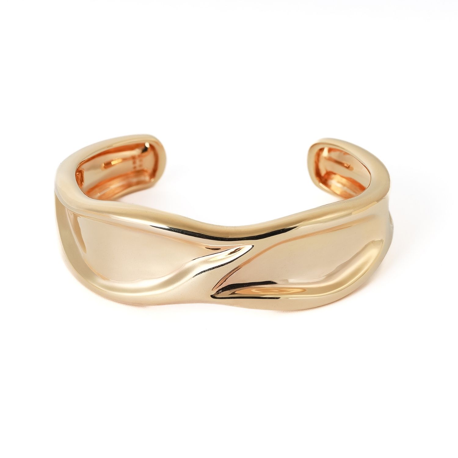 Belinda Jewelz Women's Gold Wren Molten Open Cuff Bangle In Gold