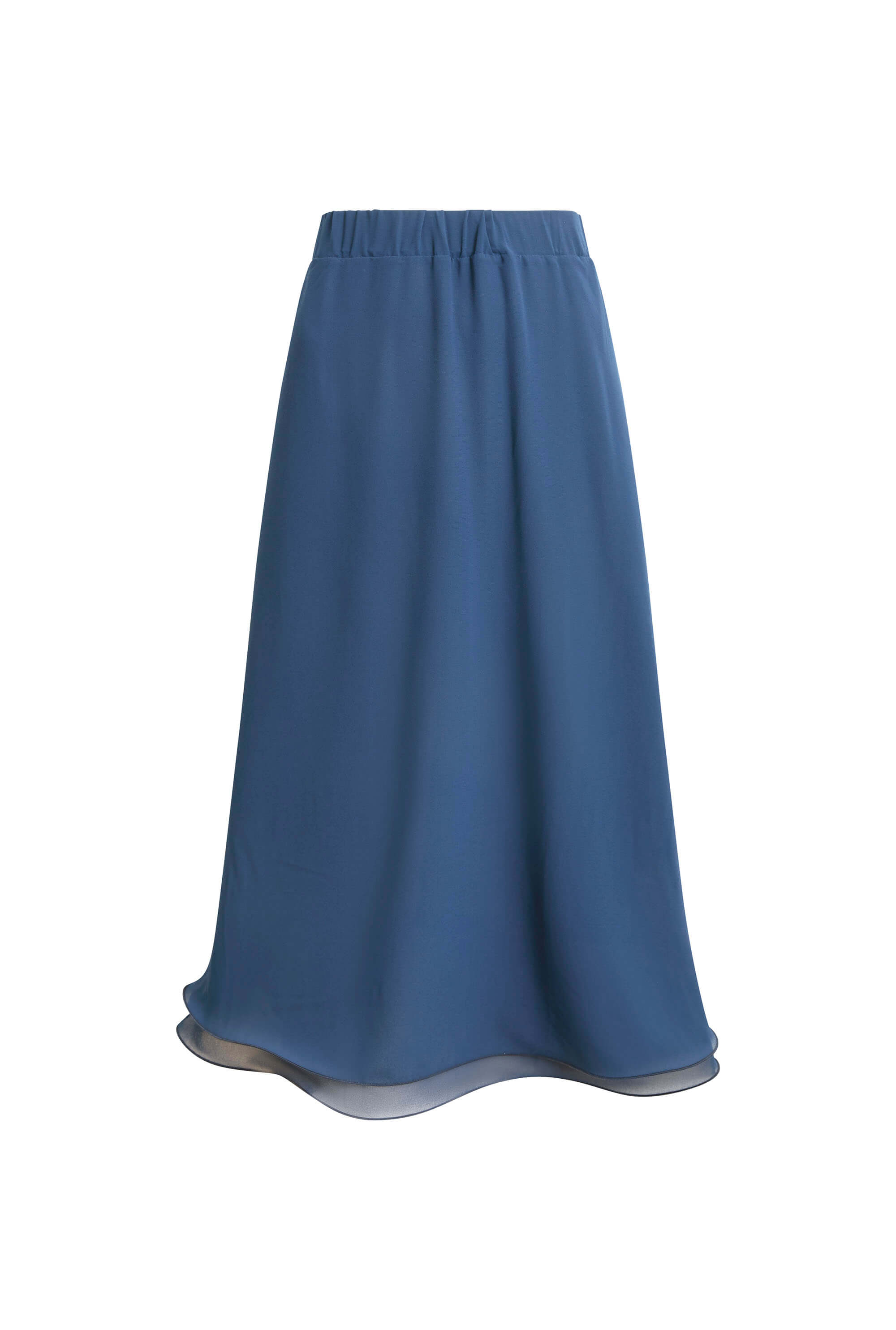 James Lakeland Women's Blue Wave Hem Tiered Skirt Denim In Blue