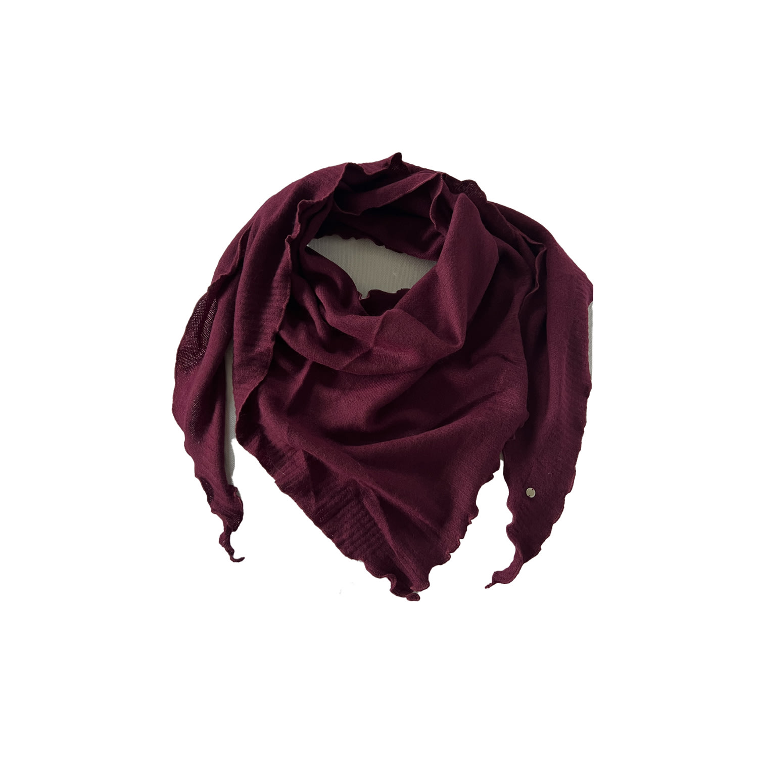 Tirillm Women's Red Palma Triangle Cashmere Scarf Deep Burgundy
