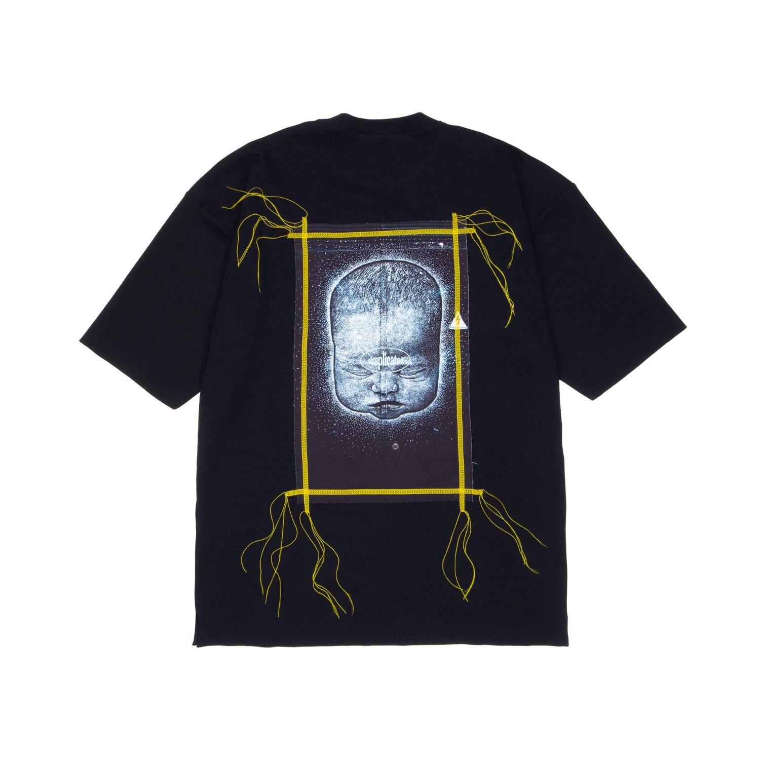 Women’s Blue / Black / Yellow Oversized T-Shirt In Black With Child Patch Design W Small Mysimplicated