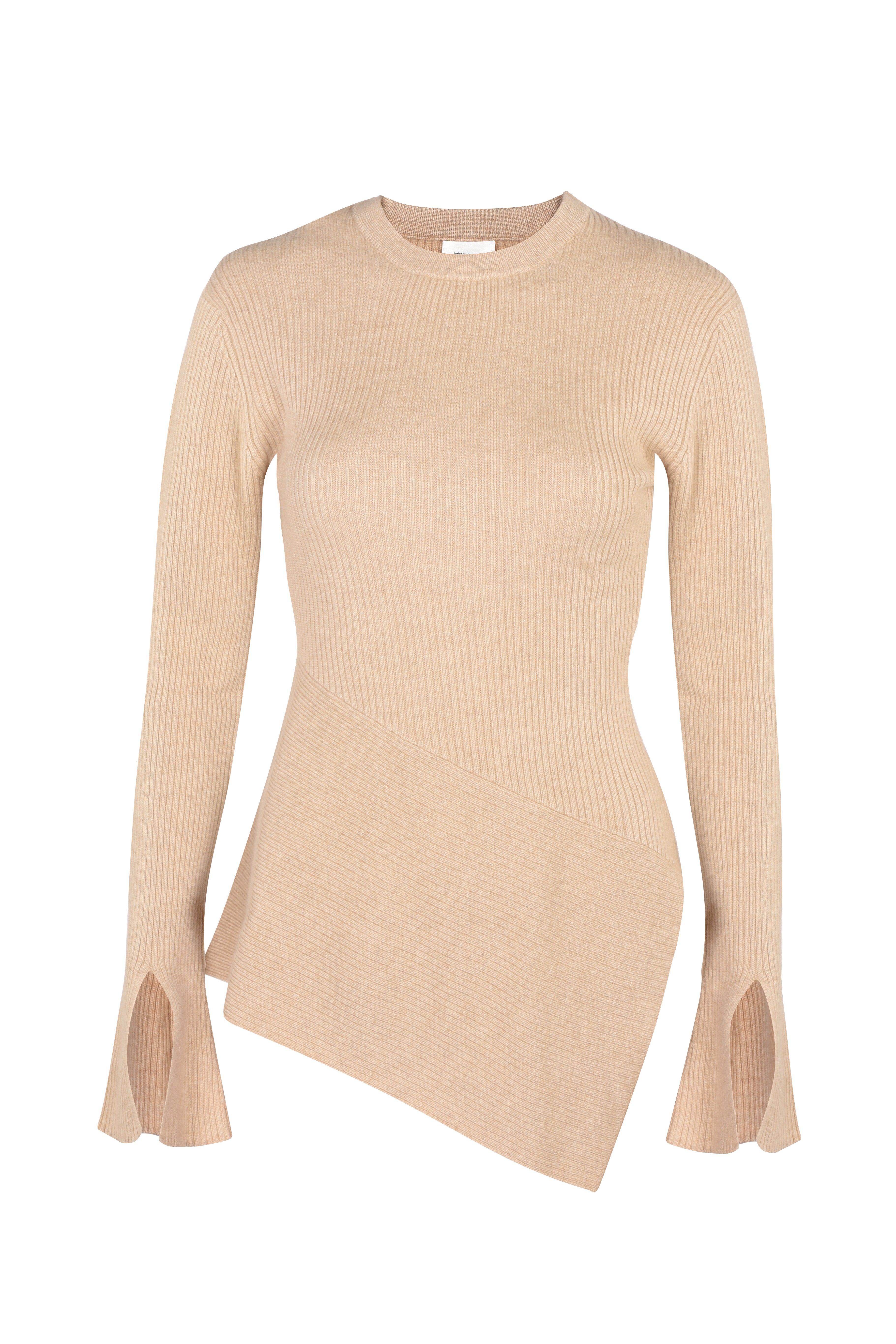Justlove Women's Neutrals Asymmetrical Cashmere Top Organic