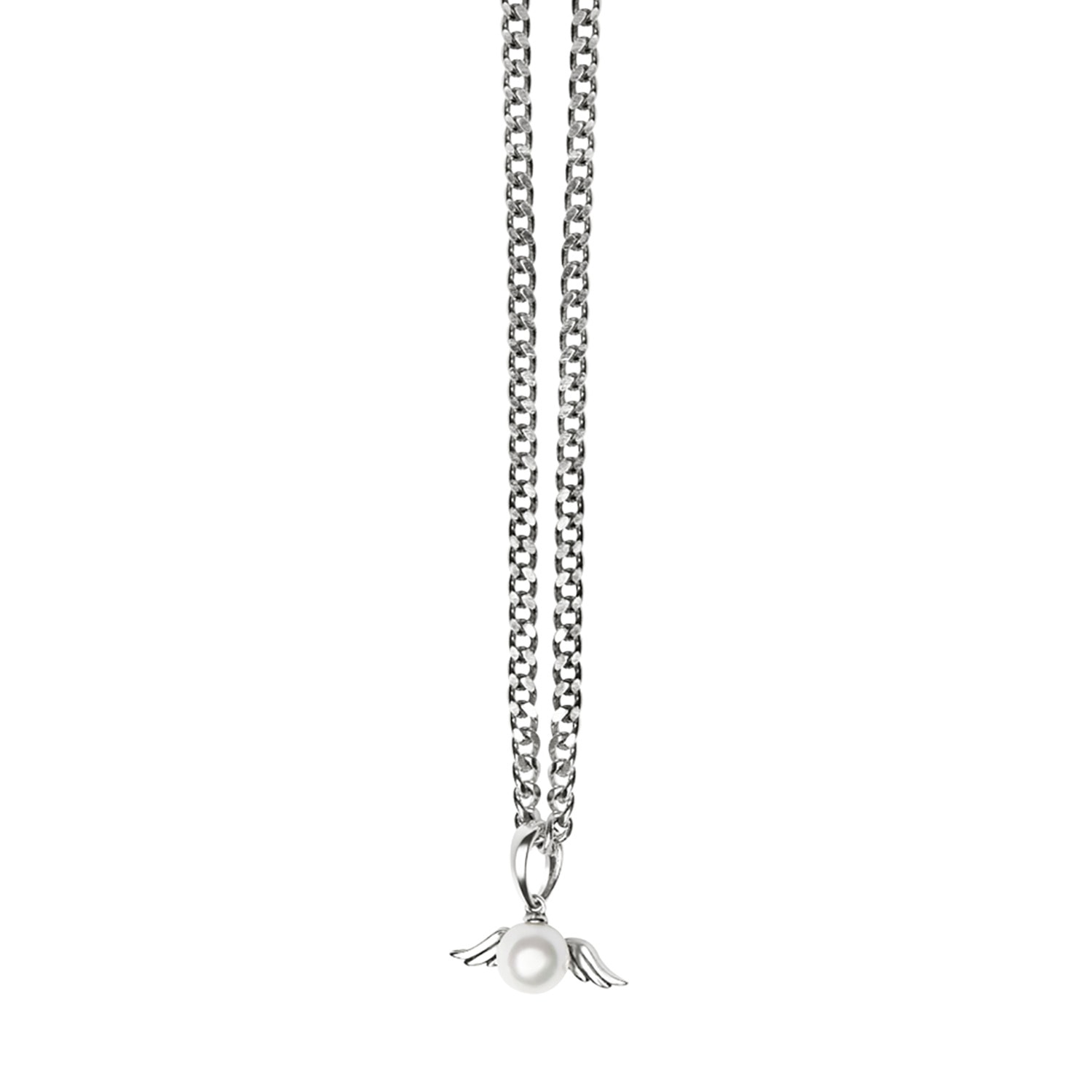 Women’s White / Silver Pearly Angel Chain Rimor