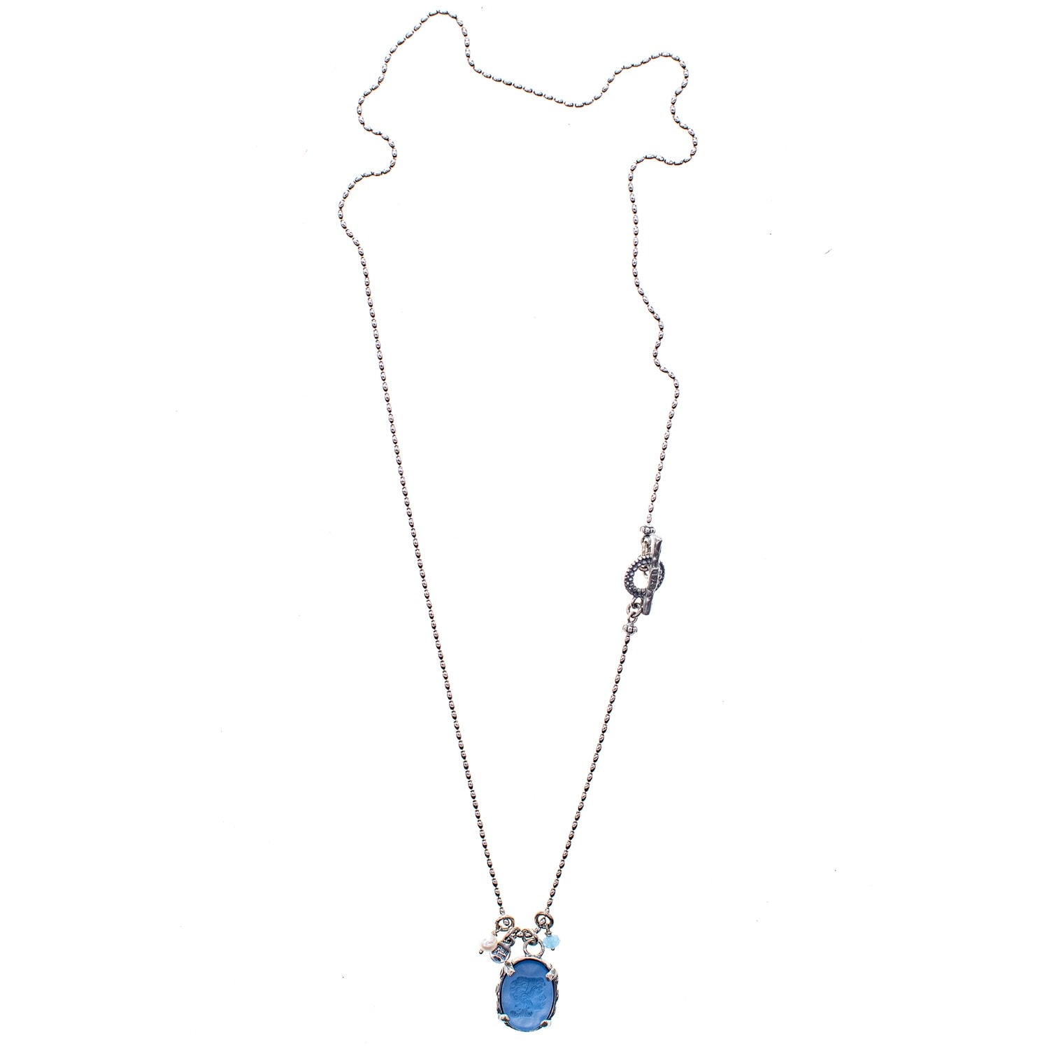 Gem Kingdom Women's Blue / Silver Sterling Silver Blue Muse Necklace In Multi