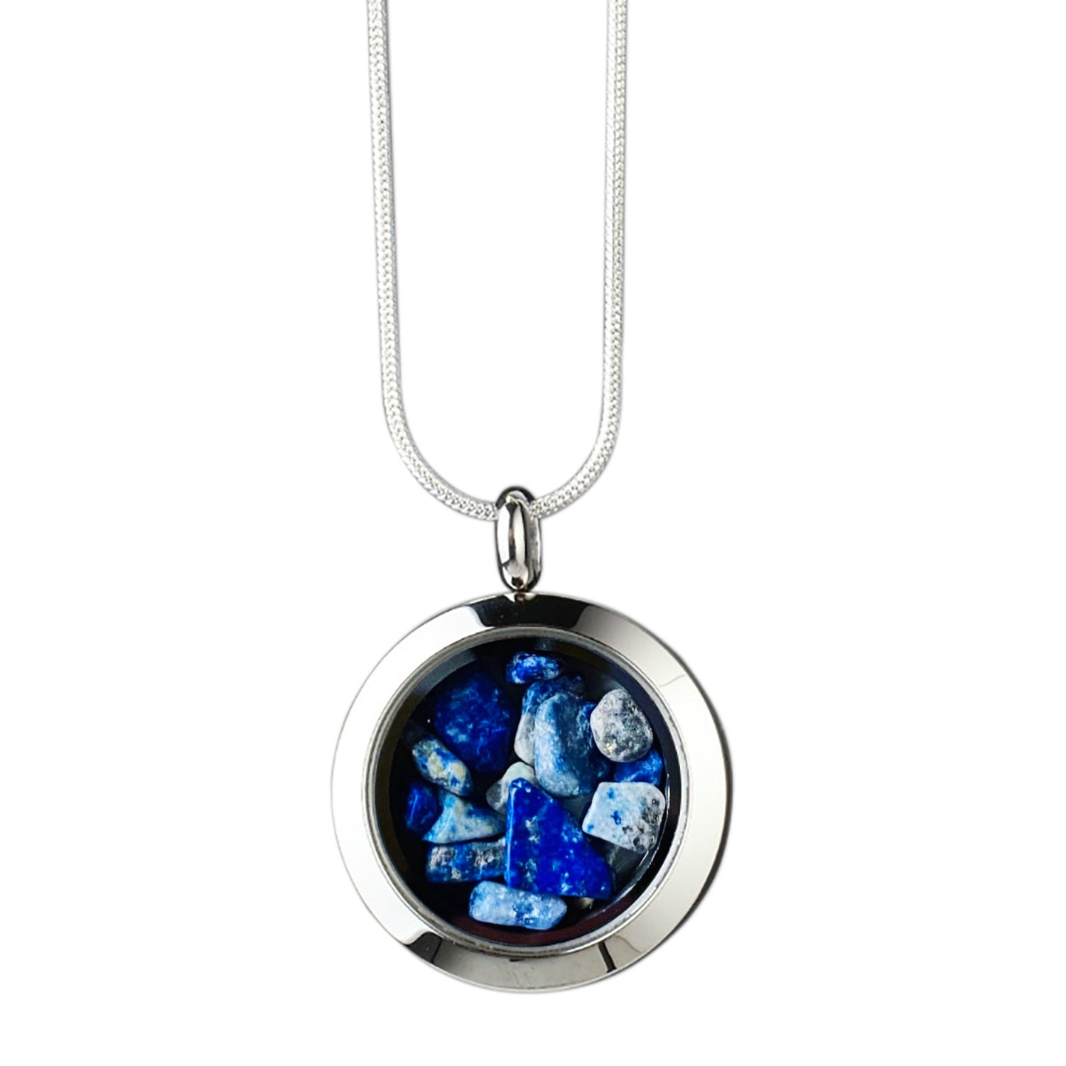 My Little Nature Women's Silver / Blue Lapis Lazuli Gemstone Designer Necklace – Handcrafted Statement Jewelry With D