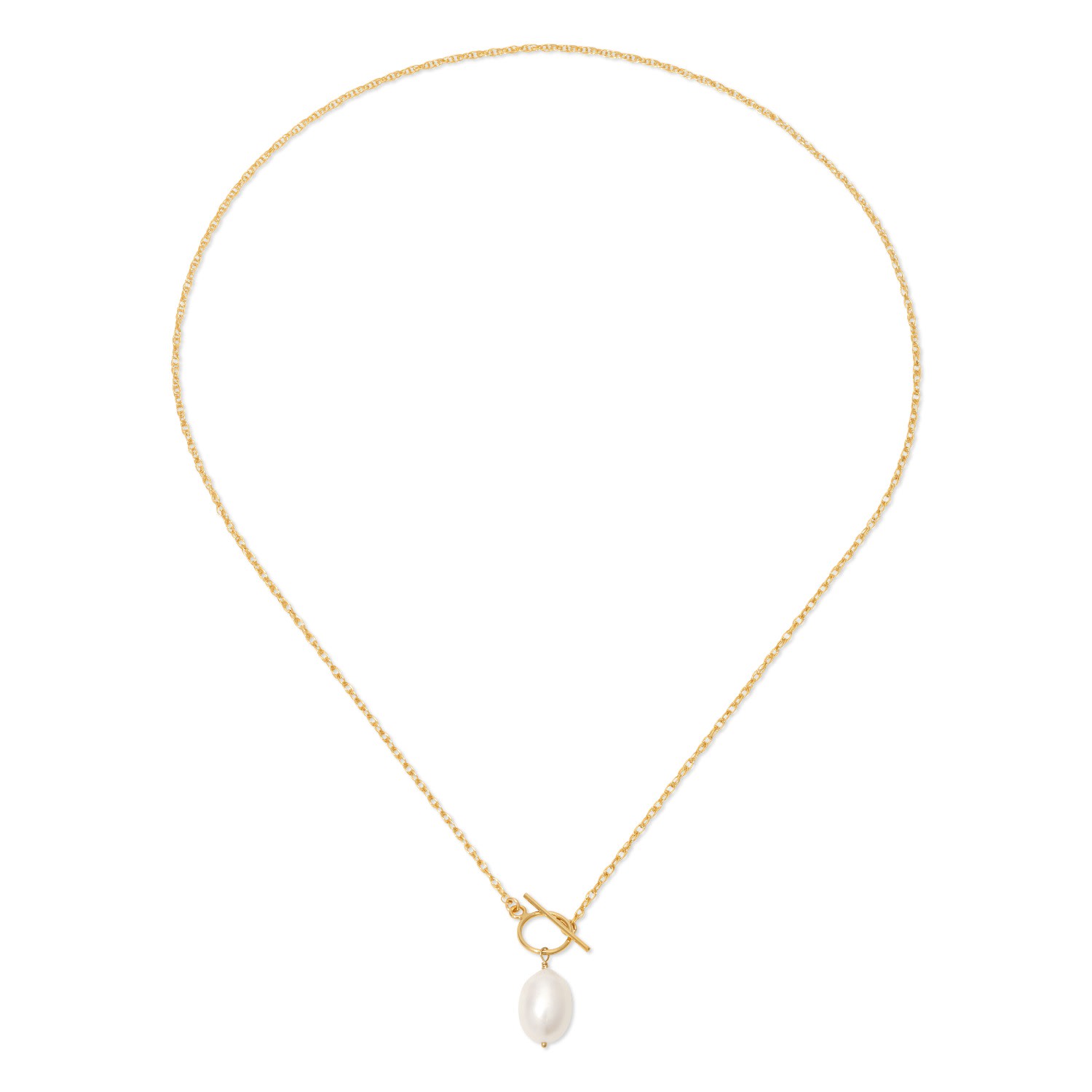 Heather Hawkins Jewelry Women's Girl With A Pearl Toggle Clasp Closure Necklace - Freshwater Pearl - Gold-filled In Gold