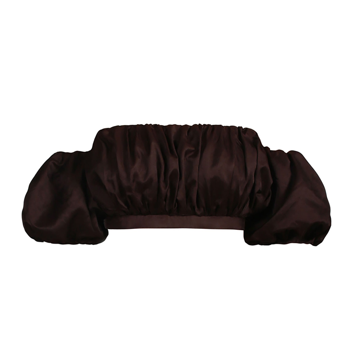Nuaje Nuaje Isabelle Cotton Silk Off-shoulder Crop Top In Brown