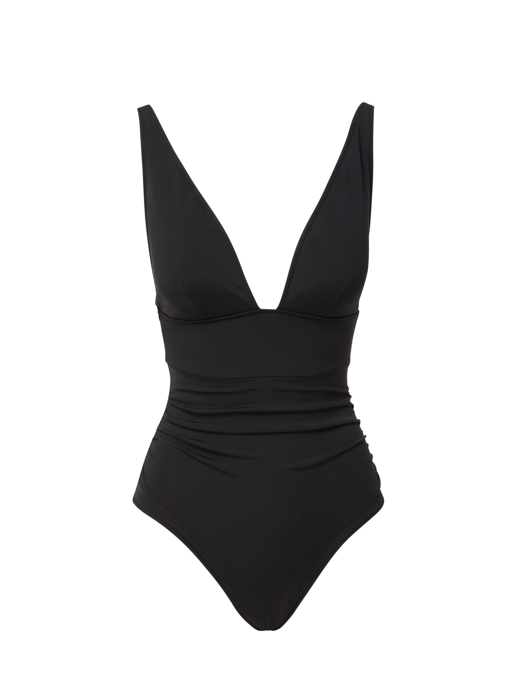 Change Of Scenery Niki Plunge Neck One-piece Swimsuit In Black