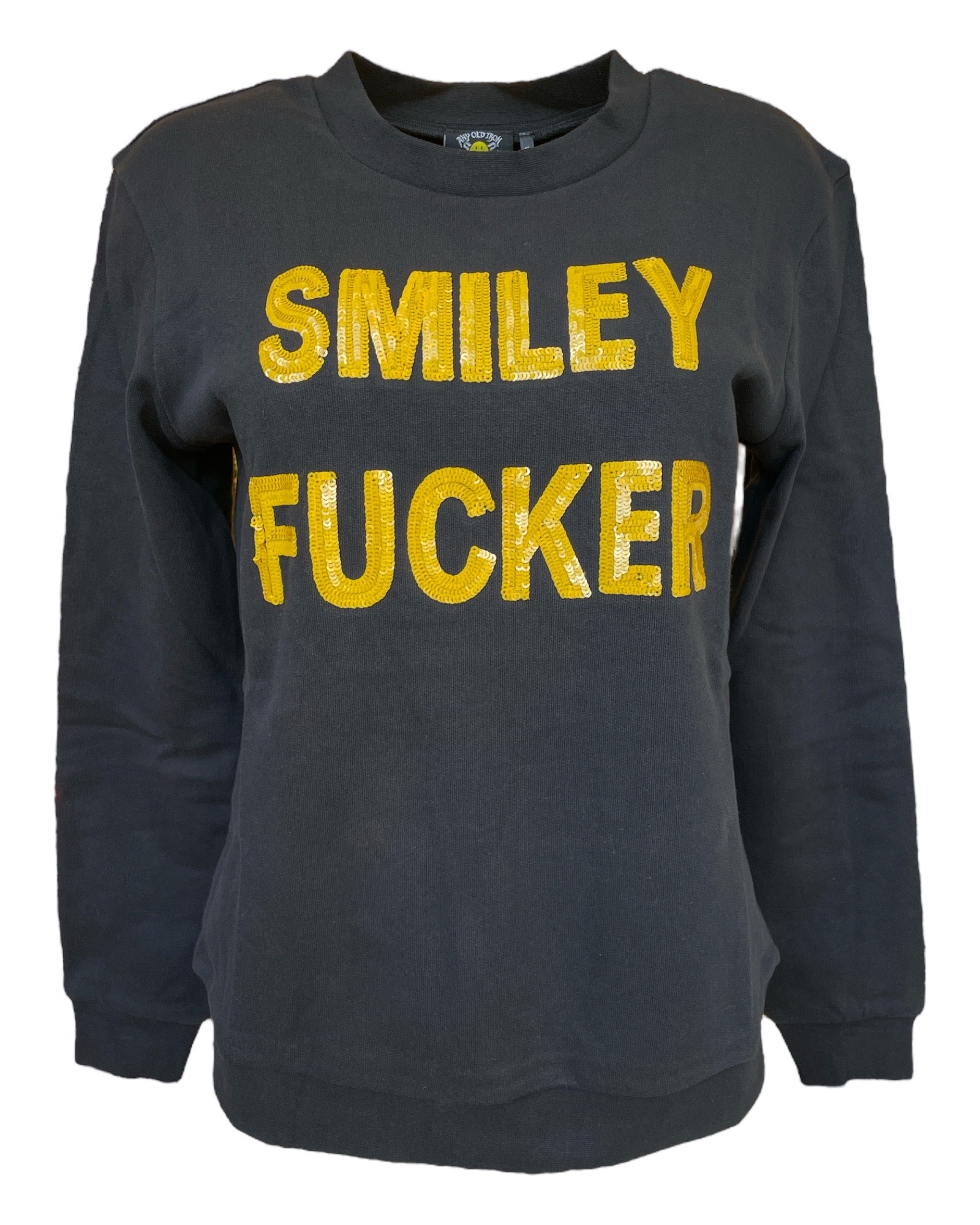 Women’s Black / Yellow / Orange Any Old Iron X Smiley Smiley Fucker Sweatshirt Xxl