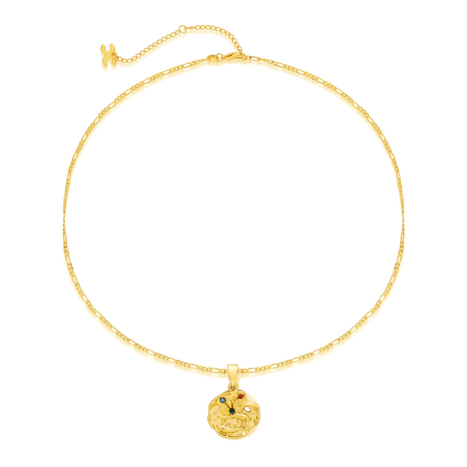 Classicharms Women's Gold Sculptural Zodiac Sign Pendant Necklace Set-pisces In Gold