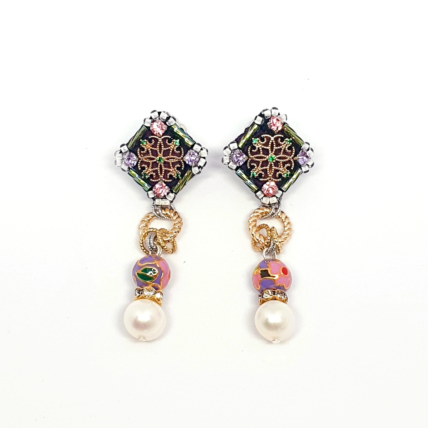 Ariel.c Jewellery Women's Pink / Purple / Gold Kerosang Pink Floral