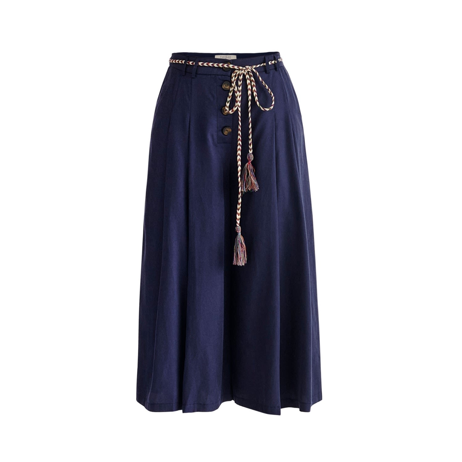 Women’s Blue Pleated Lyocell Culottes - Navy Extra Small Paisie