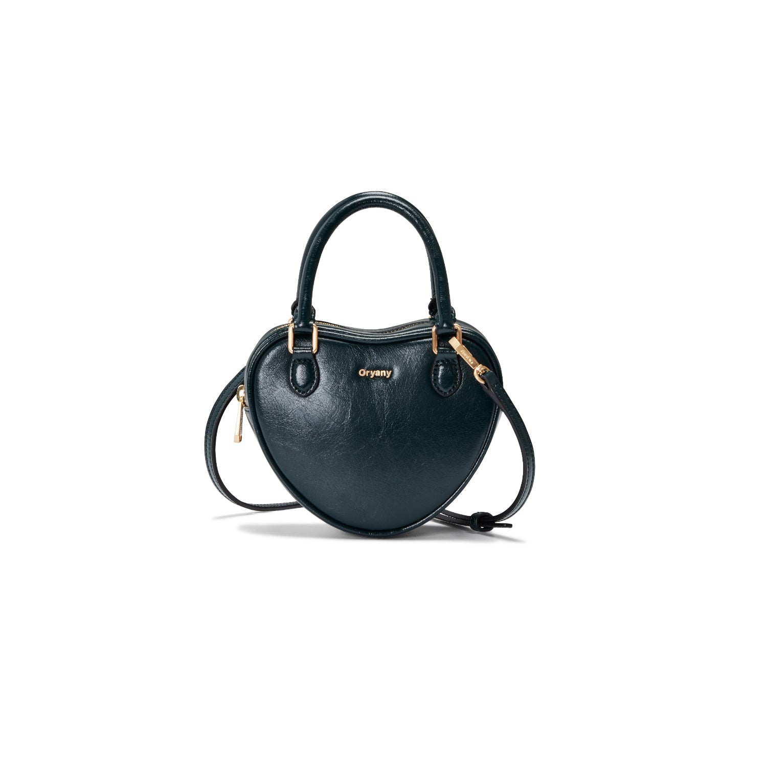 Oryany Heart Mini Leather Top-handle Bag In Black