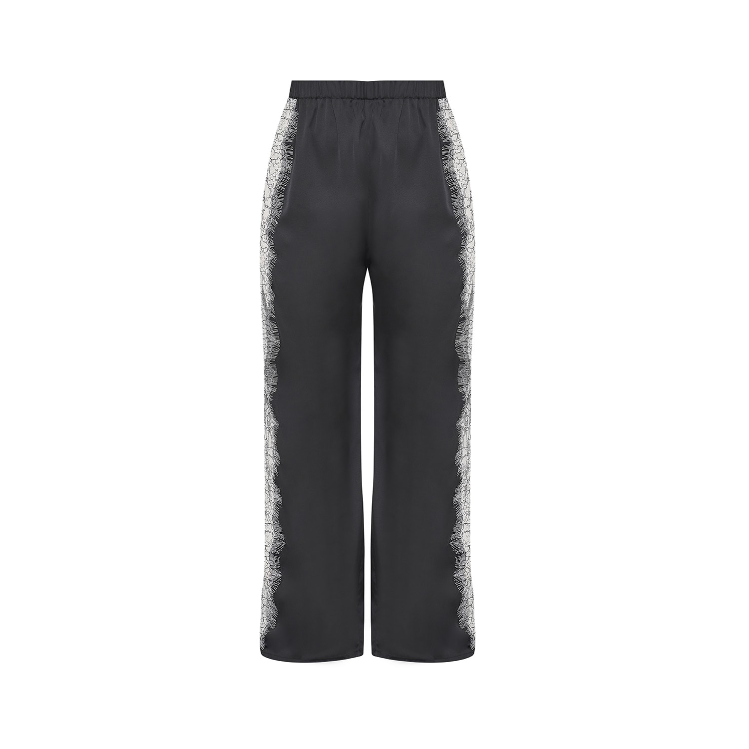 Women’s Lace Detailed Pants - Black & White Lace Medium Avenue 8