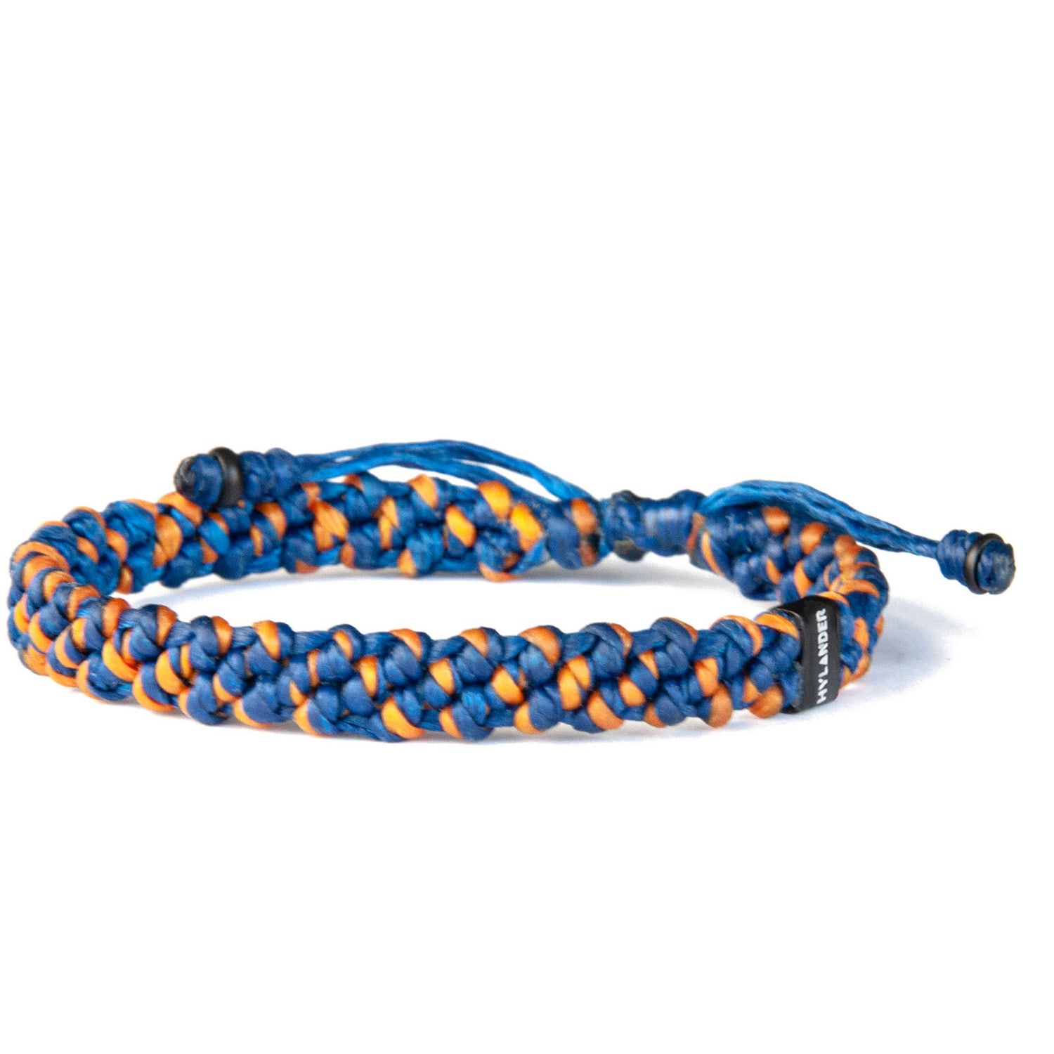 Men’s Orange Blue Rope Bracelet Waxed Cord & Stainless Steel - Multicolour Harbour Uk Bracelets