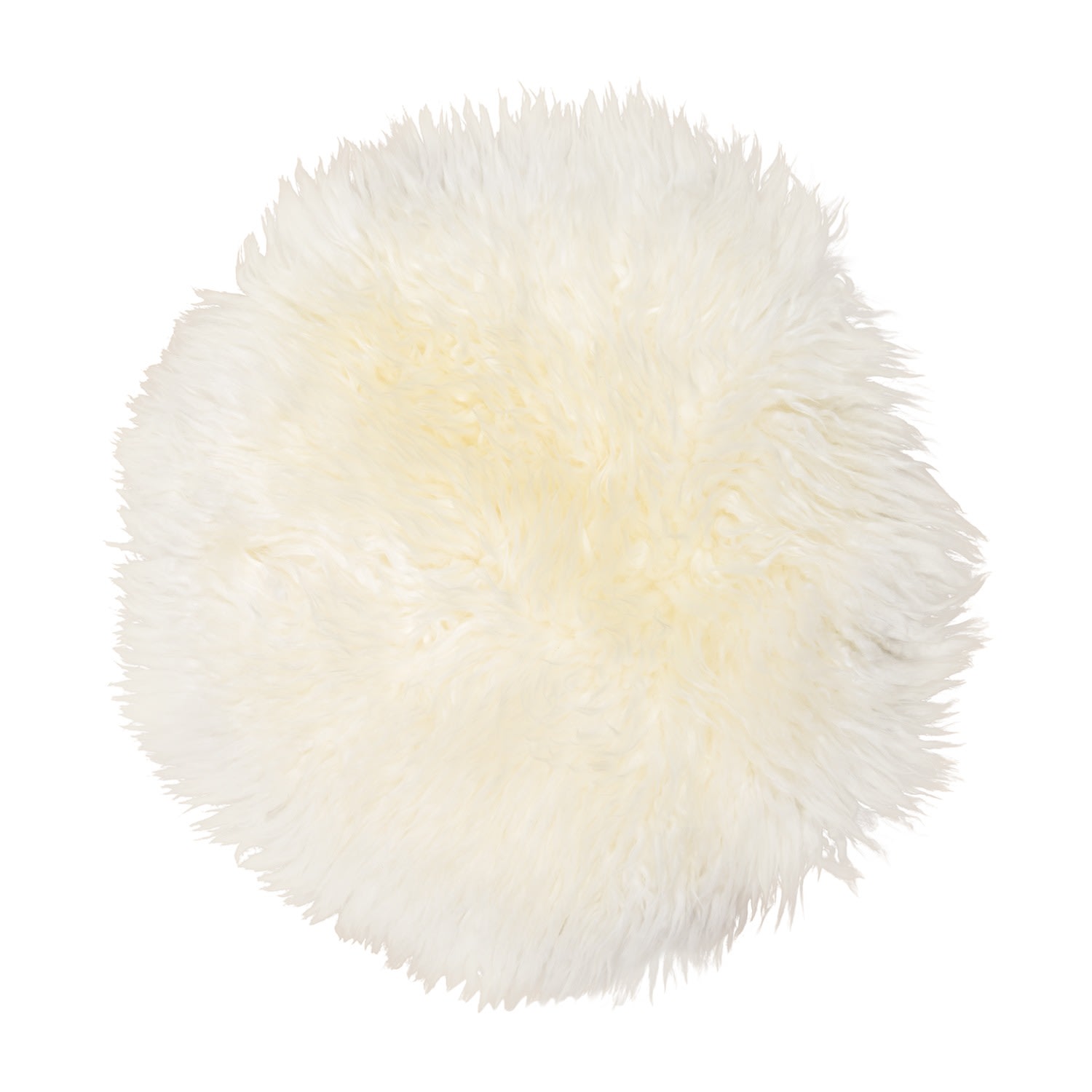 White Sheepskin Long Hair Seatpad Circular - Ivory Owen Barry