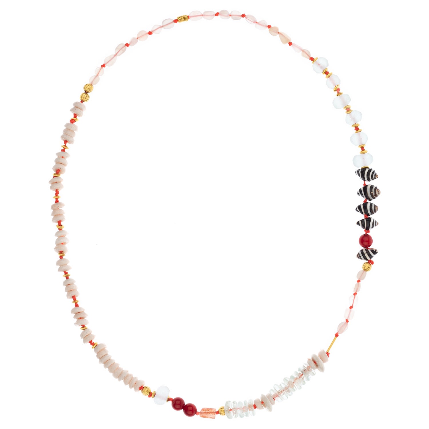 Women’s Red / White / Blue Tinted Necklace Bonjouk Studio