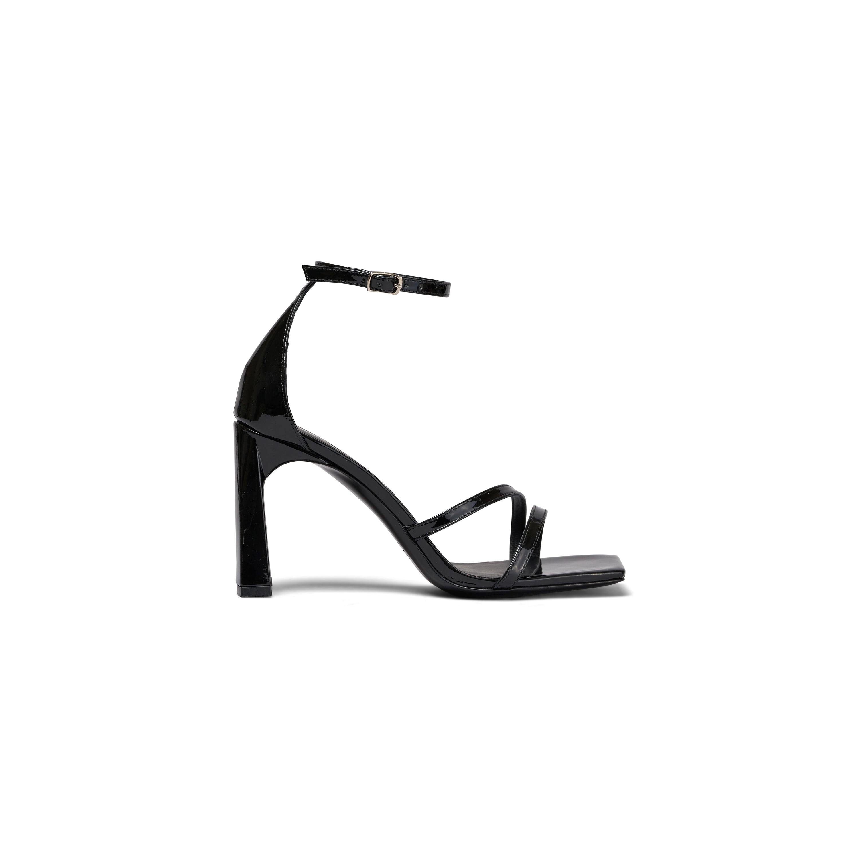 Il Fratellino Women's Rebel Heart Heeled Ankle Strap Sandal In Berghain Black In Black