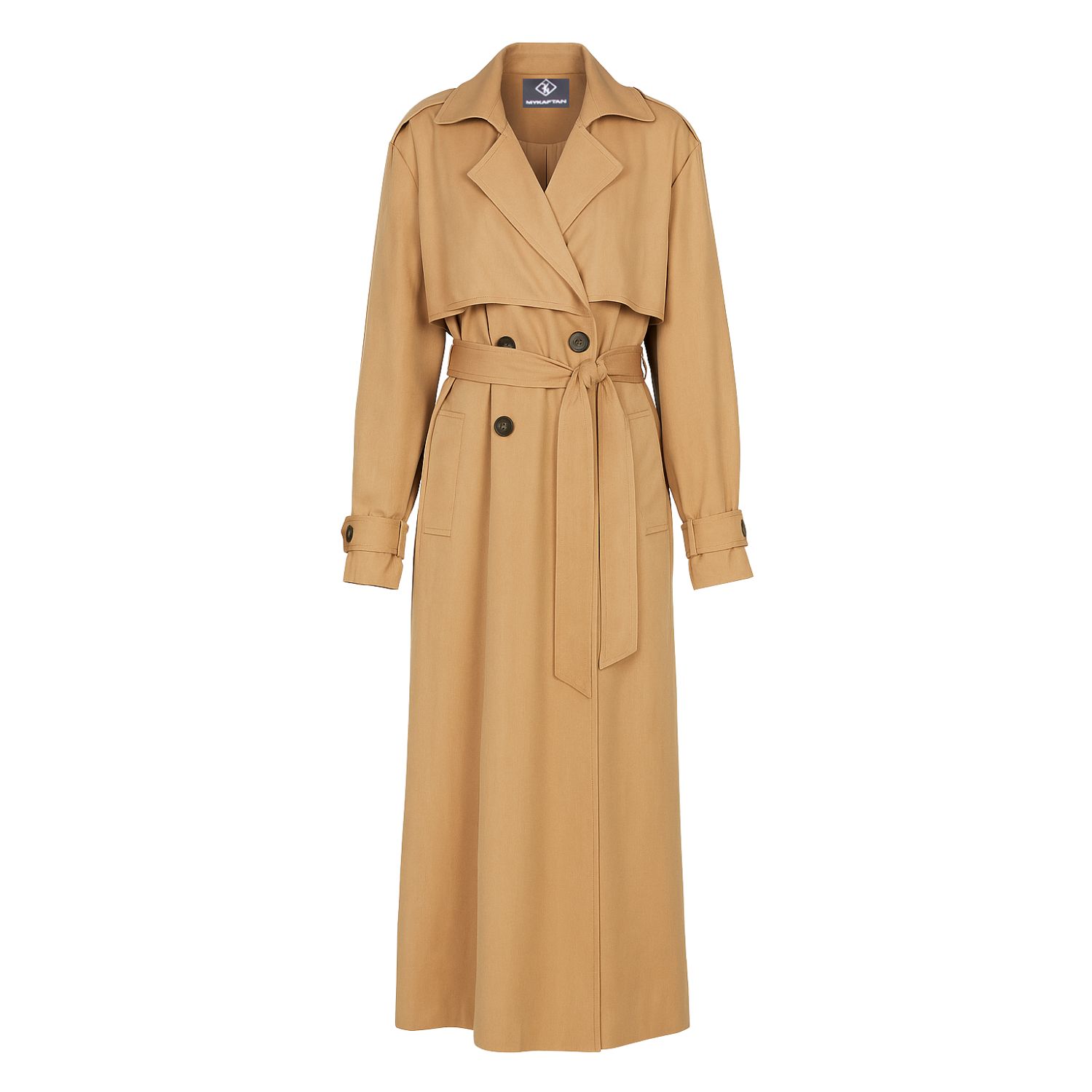 Mykaftan Women's Brown / Neutrals Maxi Trench Coat In Beige