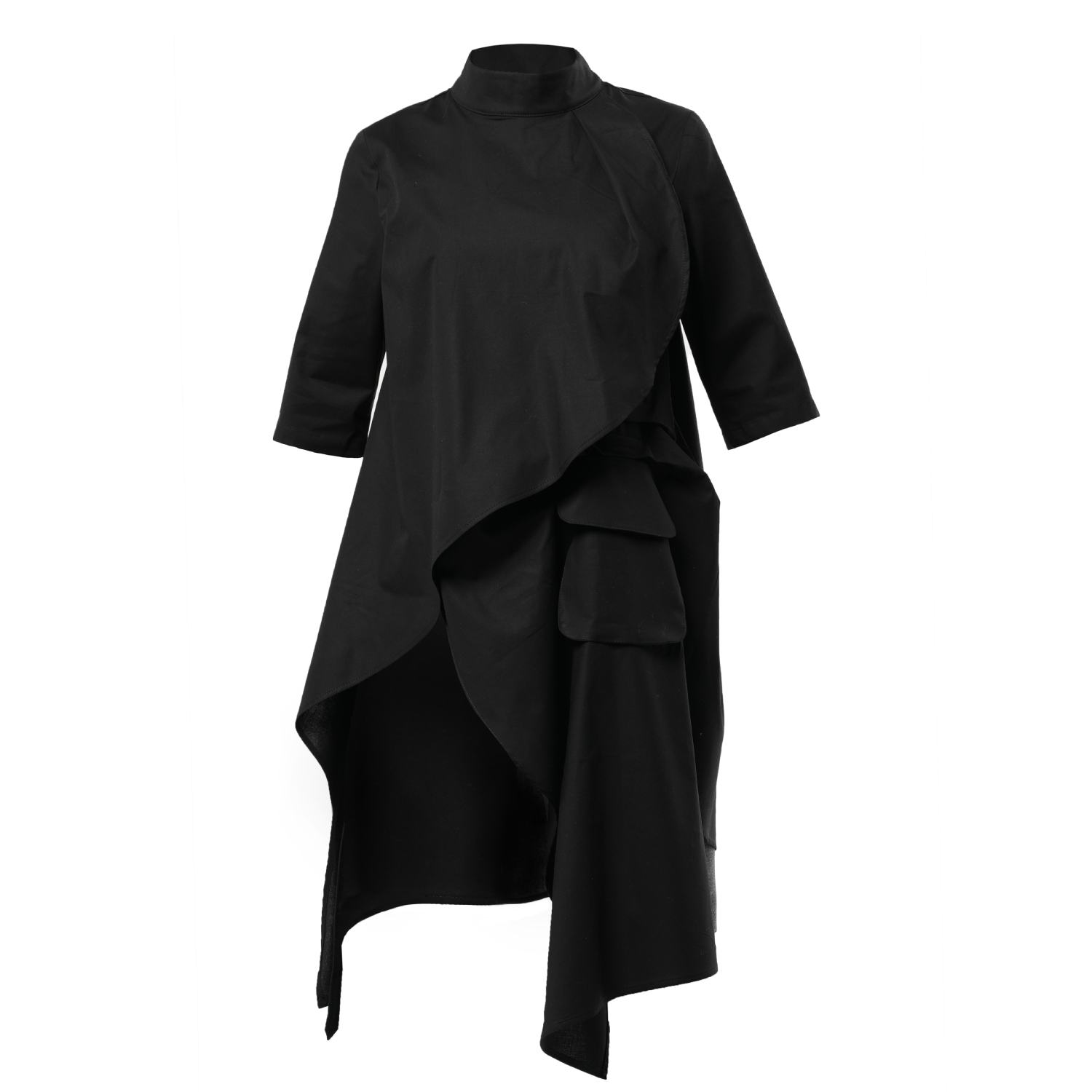 chinese dress ladies Daria Silk Shirt Dress - Black