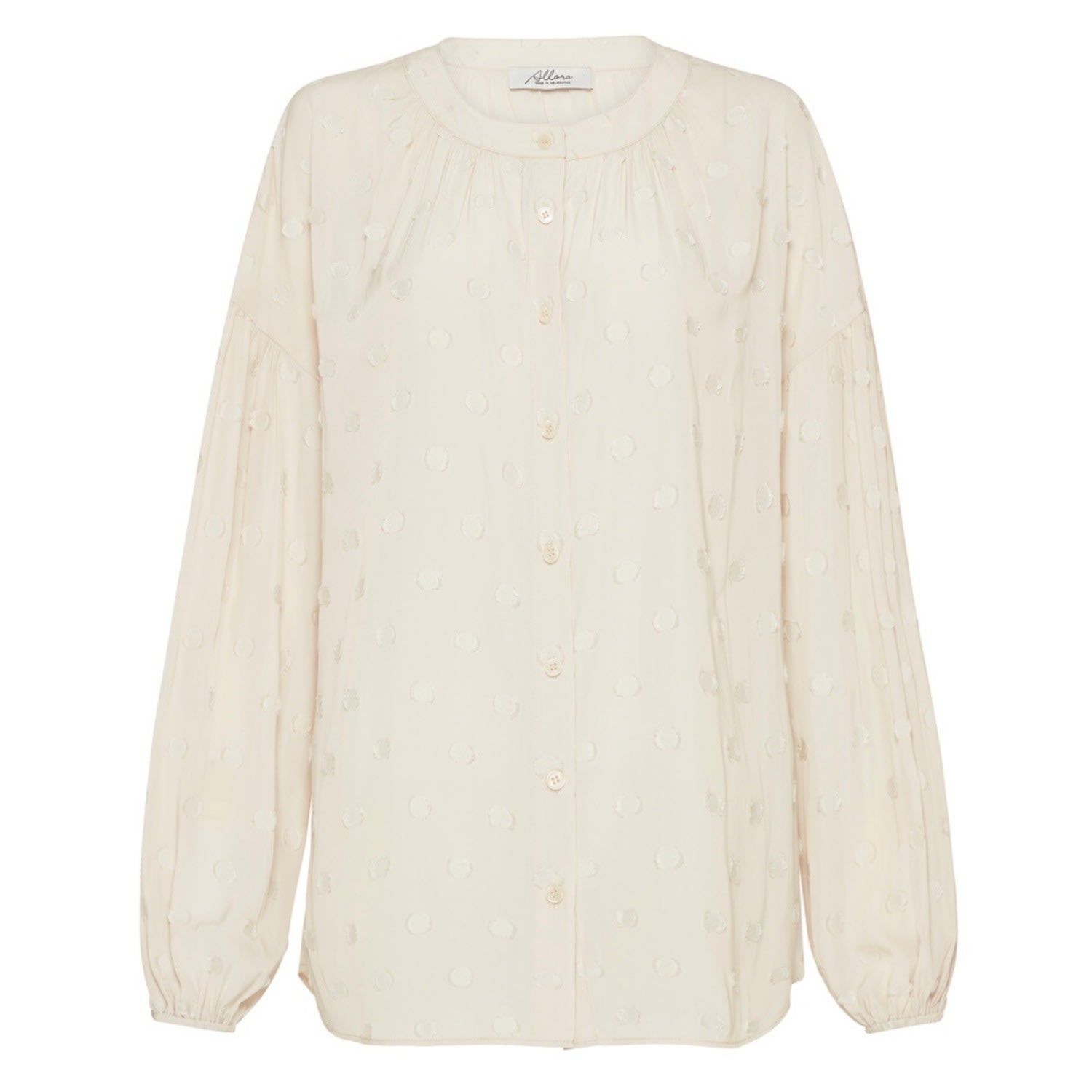 Women’s Claremont Jacquard Blouse - Neutrals Xxs Allora