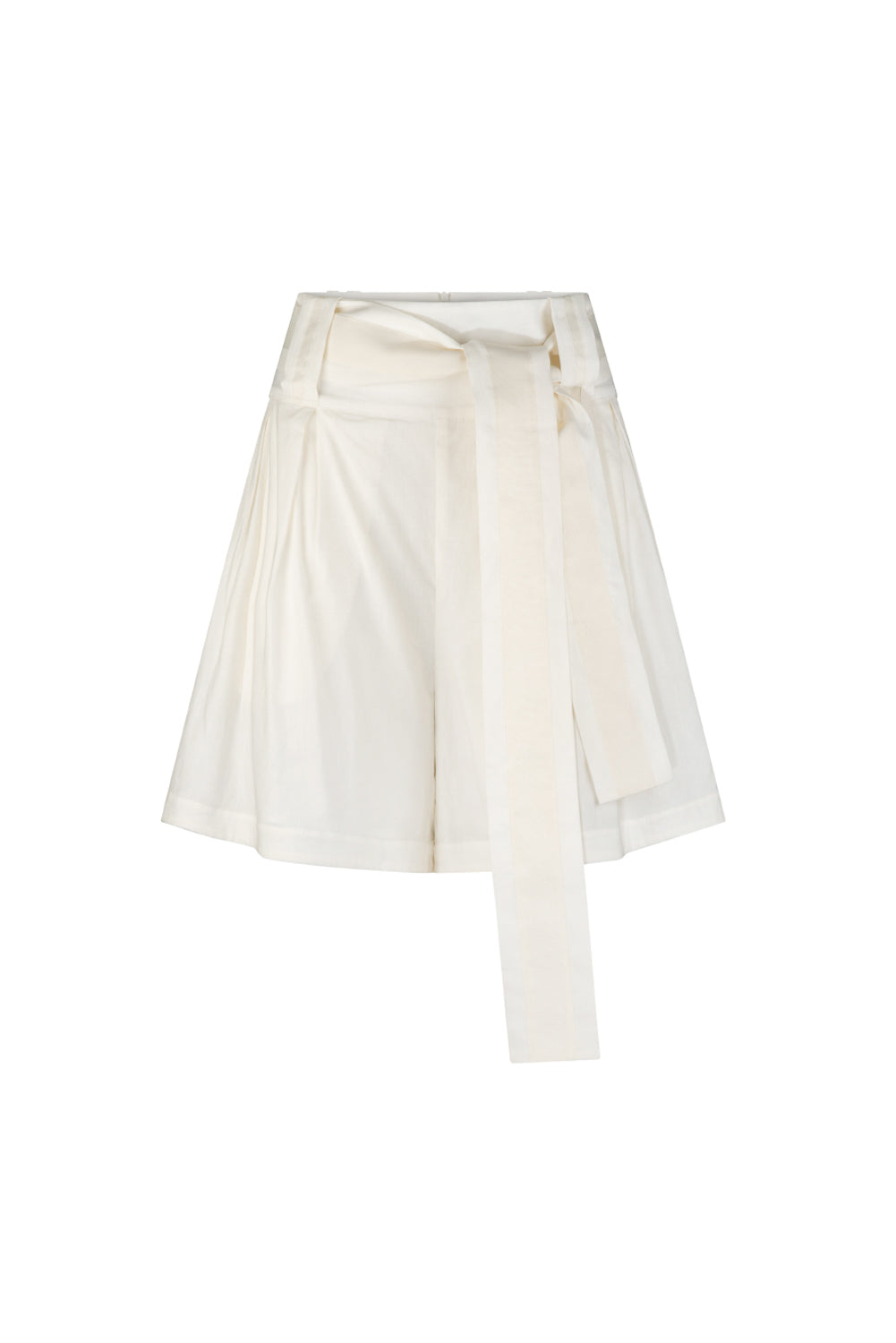 White Florence High Waisted Linen Short - Ivory Medium Dref by D