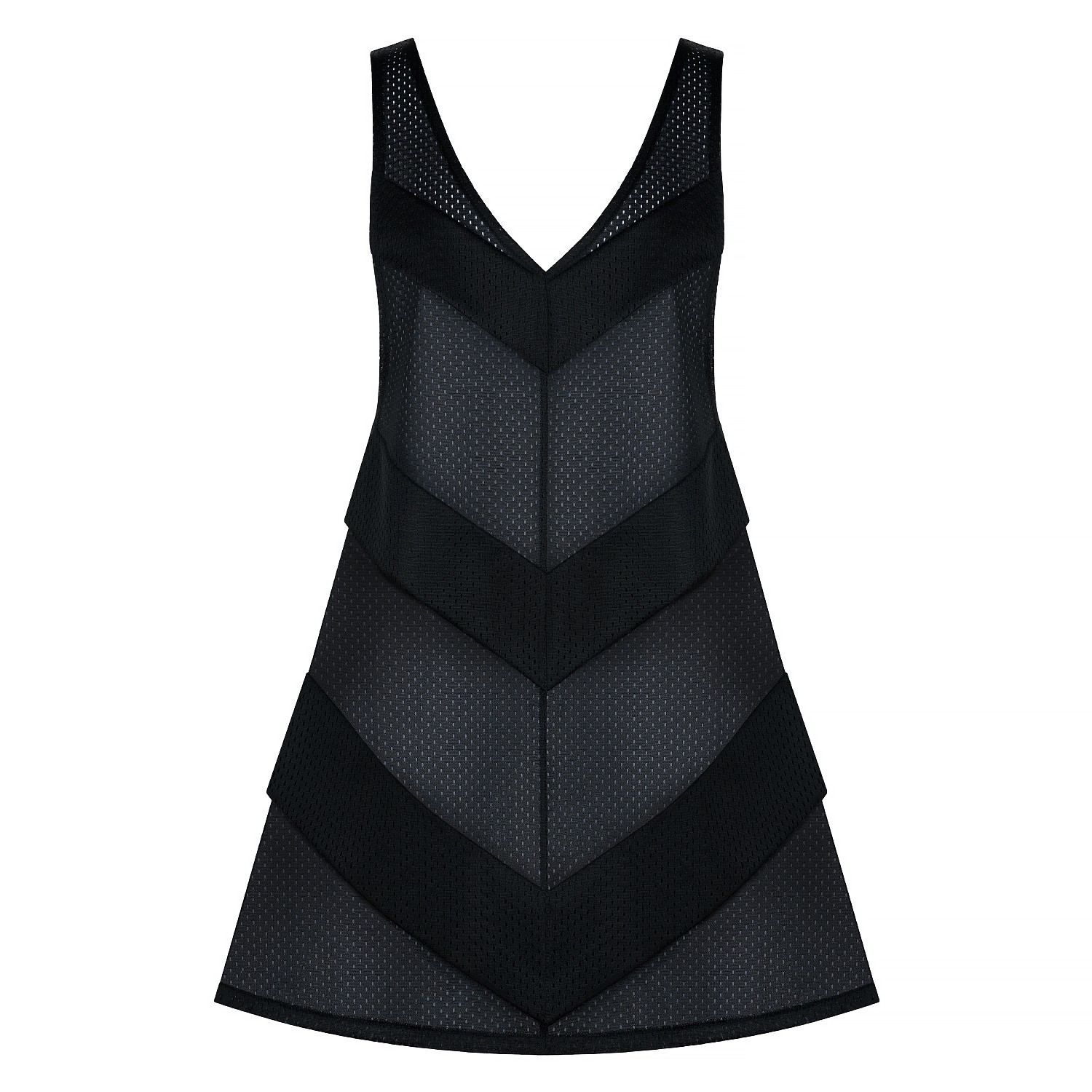 Women&rsquo;s Black Chevron Beach Cover-Up Athletic Mesh Dress | Small | Kim Foley