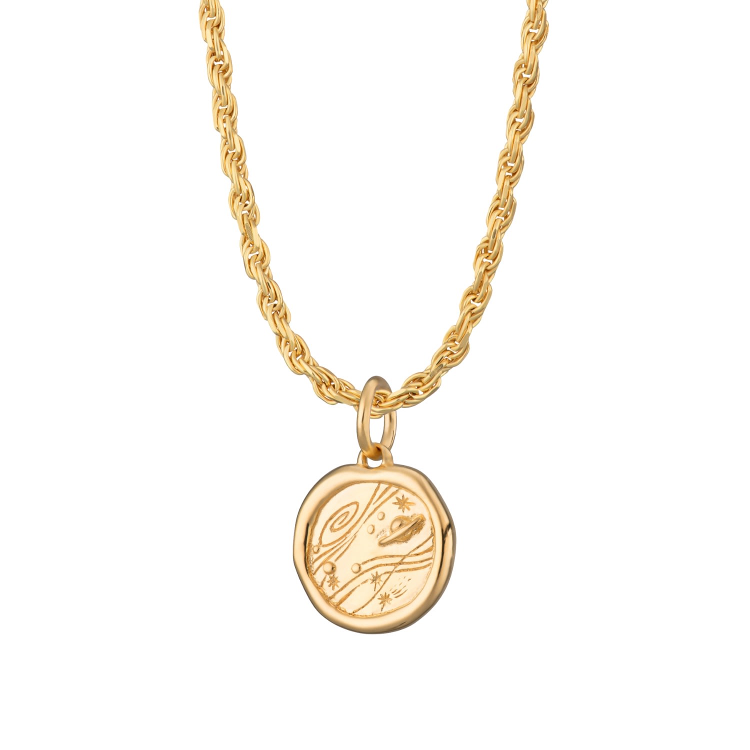 Women’s Gold Plated Manifest Trust Necklace With Twisted Rope Chain Lily Charmed
