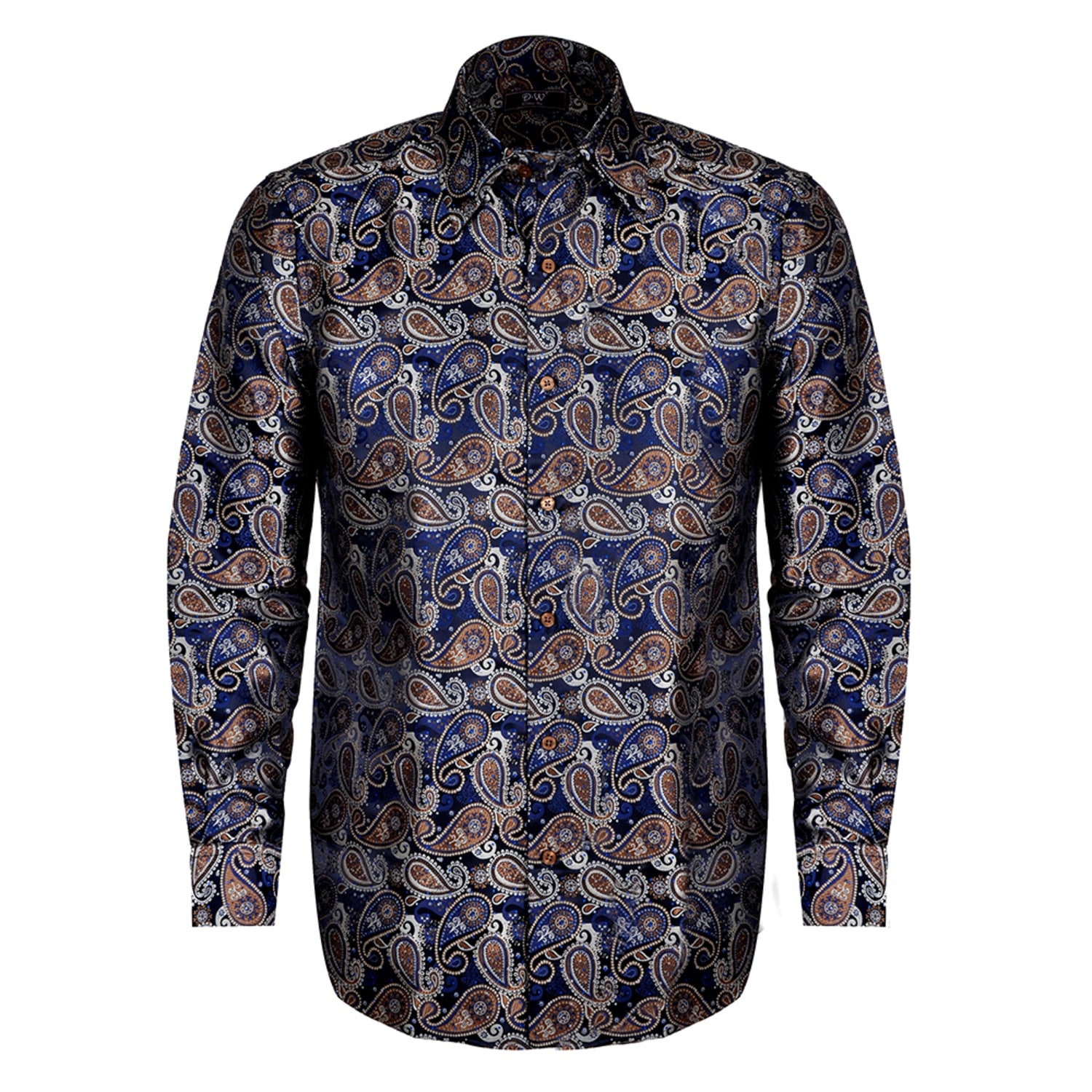 David Wej Men's Kensington Paisley Jacquard Shirt - Brown In Brown