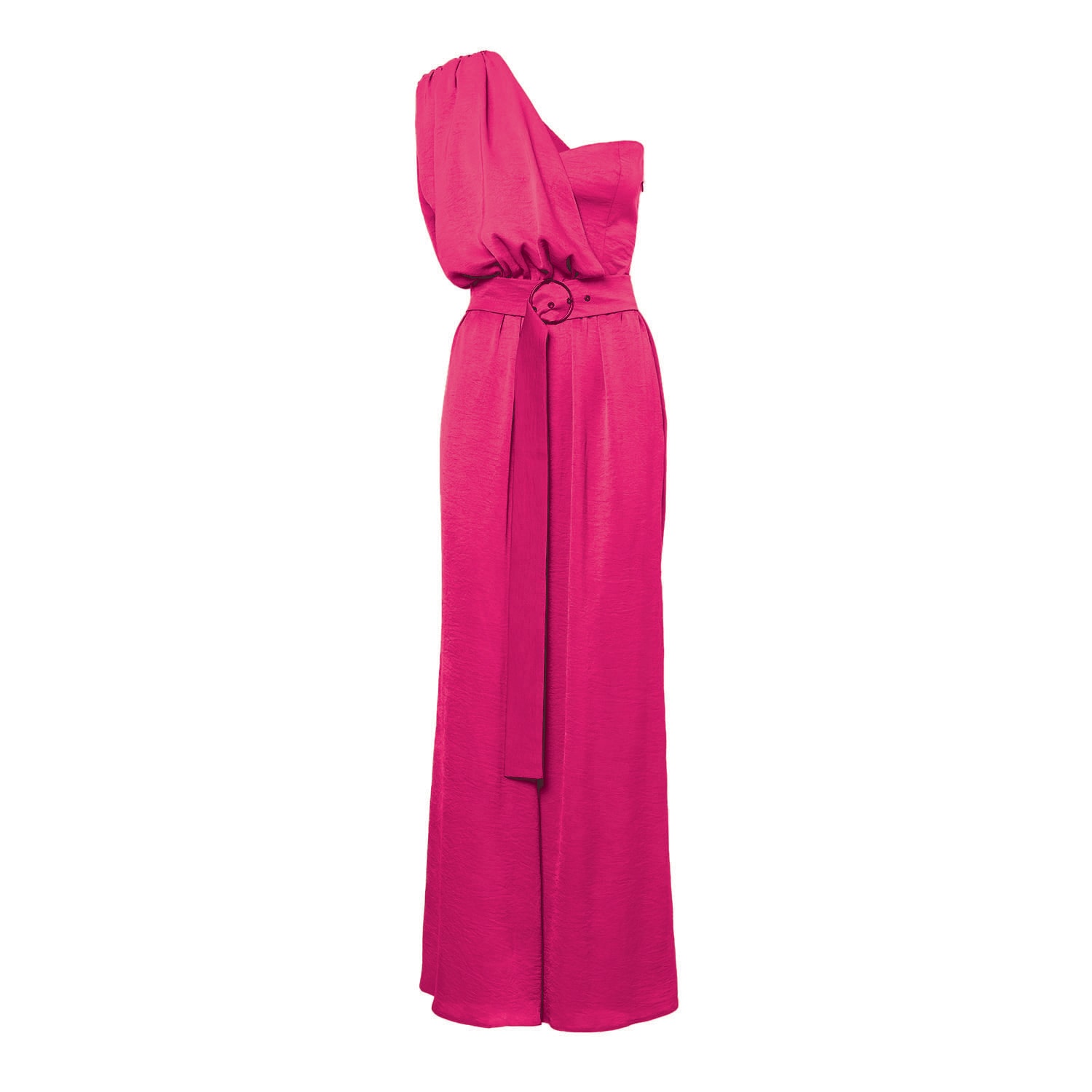 Bluzat Women's Pink / Purple Fuchsia Maxi Jumpsuit With Belt In Pink/purple
