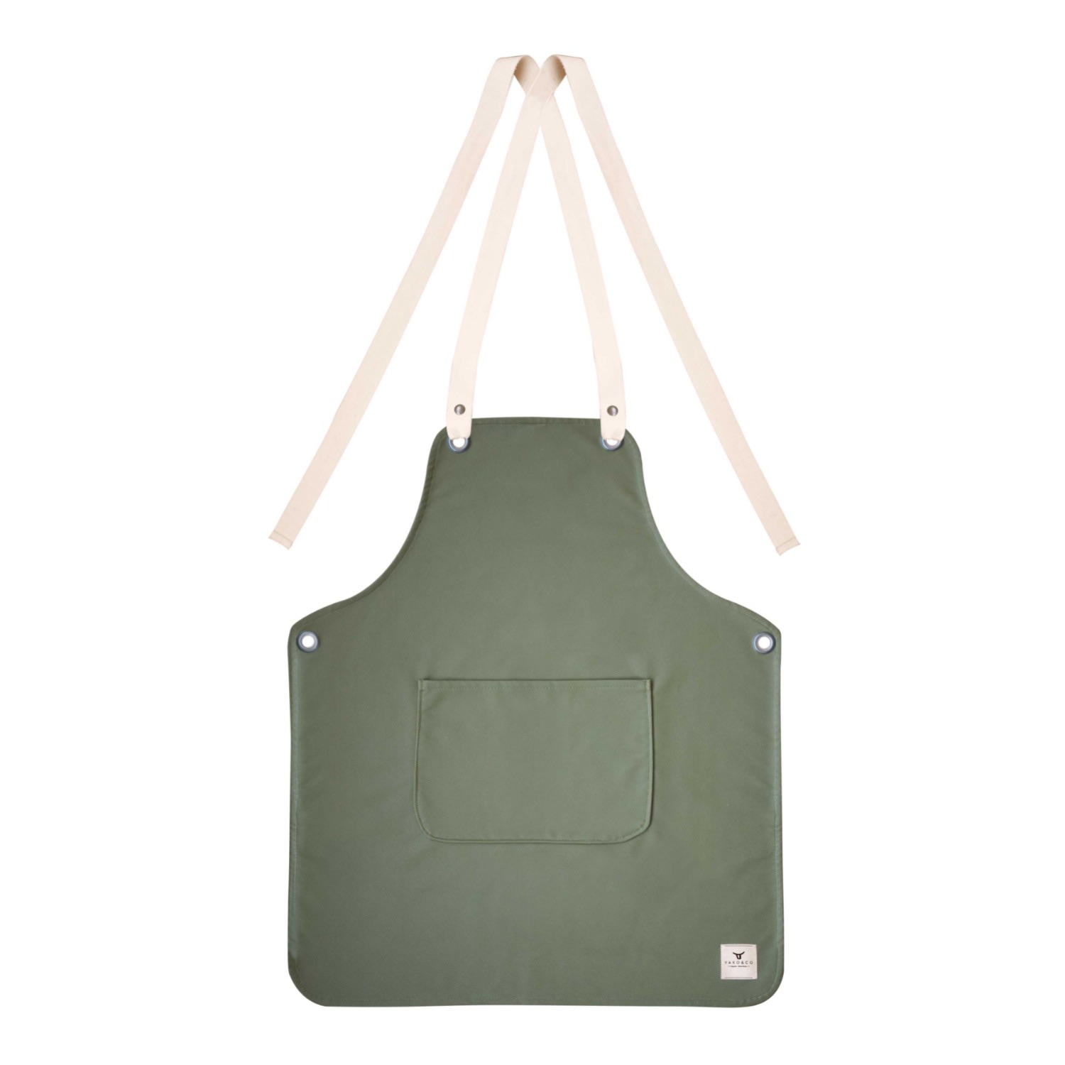 Yako&co Minimalist Vegan Leather Apron, Forest Green In Green