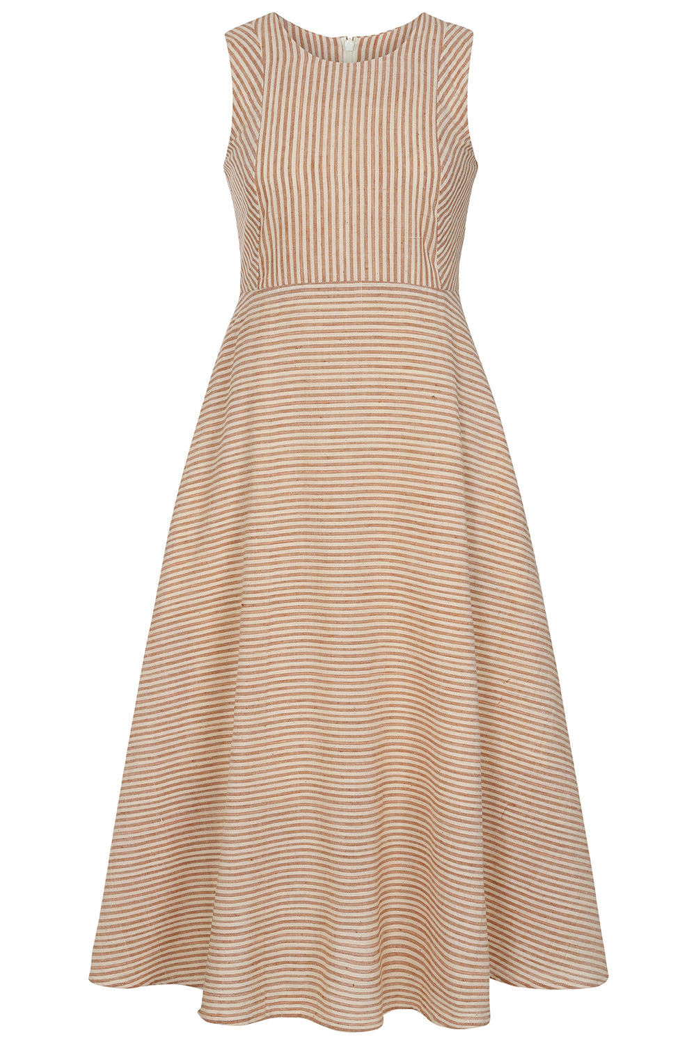 Women’s Neutrals / Brown Abby Striped Midi Dress Terracotta Medium Tarunah