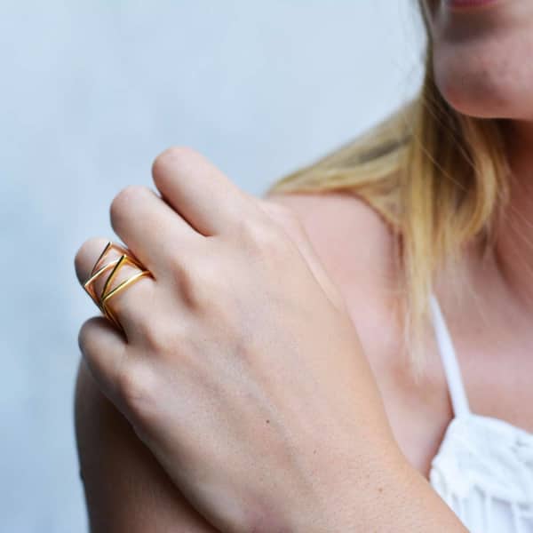 Neola Enigma Rose Gold Ring In Gold