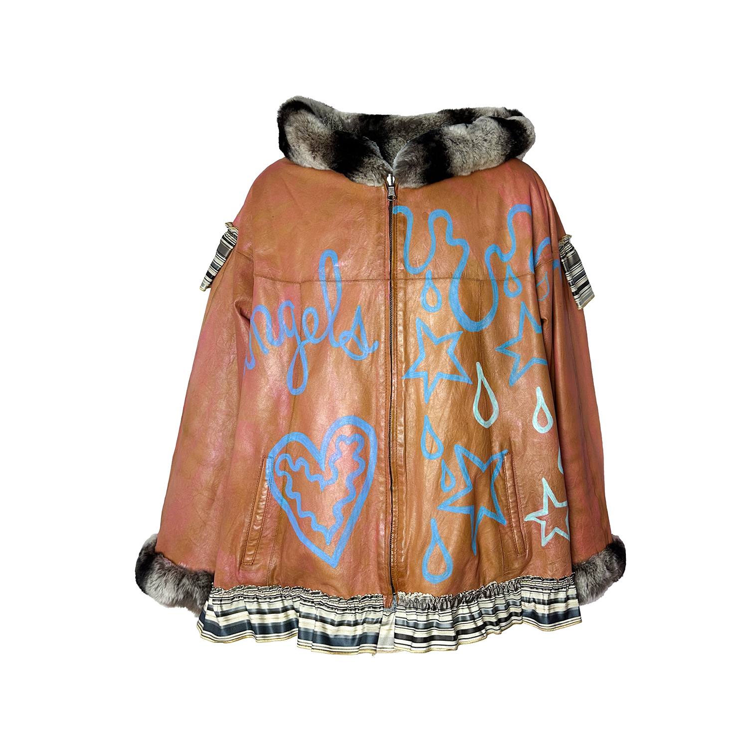Women's Brown Angels Quest Reversible Leather Jacket | One Size | Acid Cat