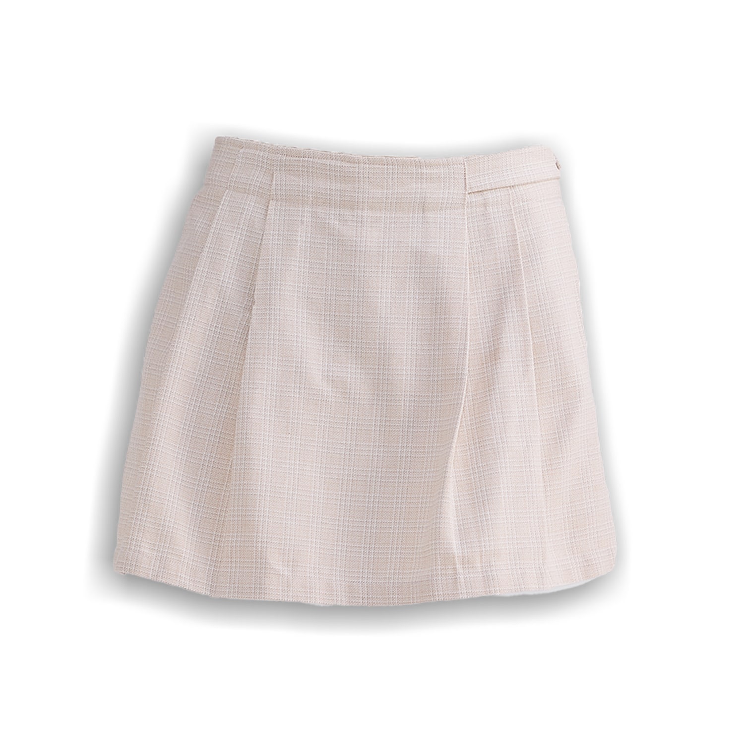 Reistor Women's White Cotton Tweed Skort In Cream In White