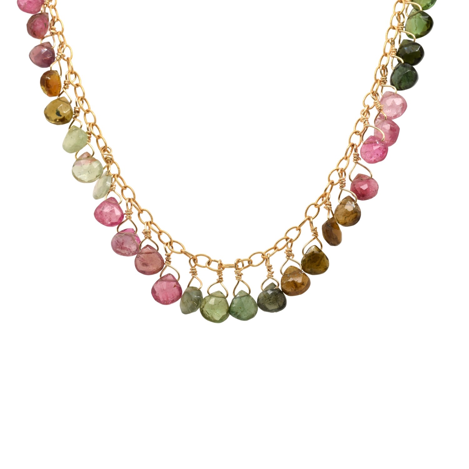 Lori Kaplan Design Women's Gold / Blue Multi Color Tourmaline Feather Choker In Multi