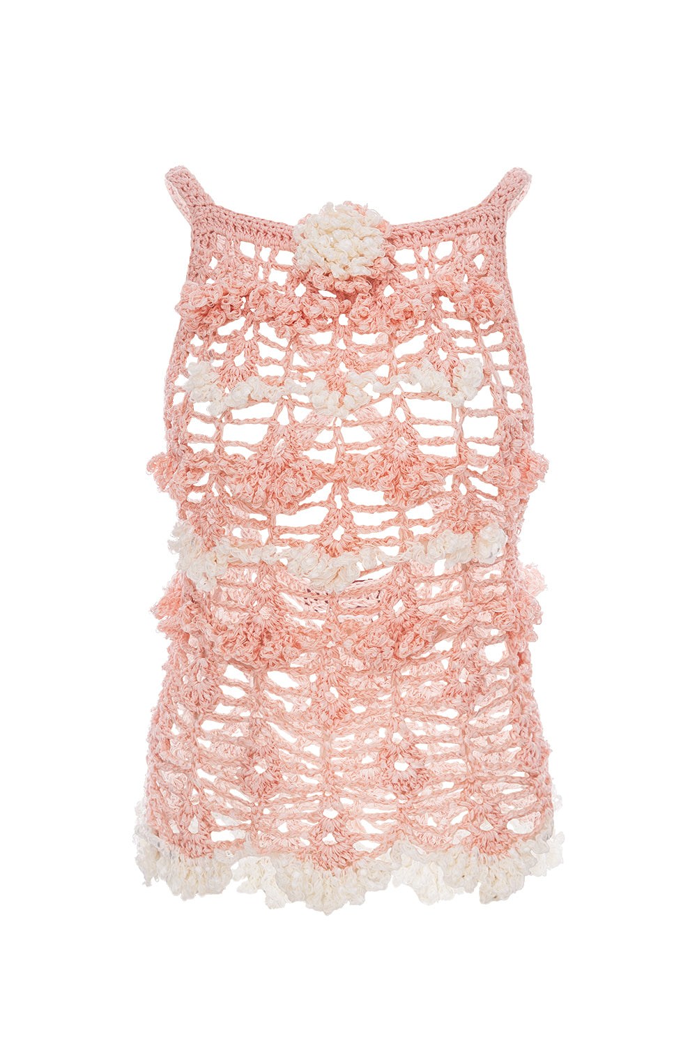 Andreeva Pink Chrysanthemum Handmade Crochet Top