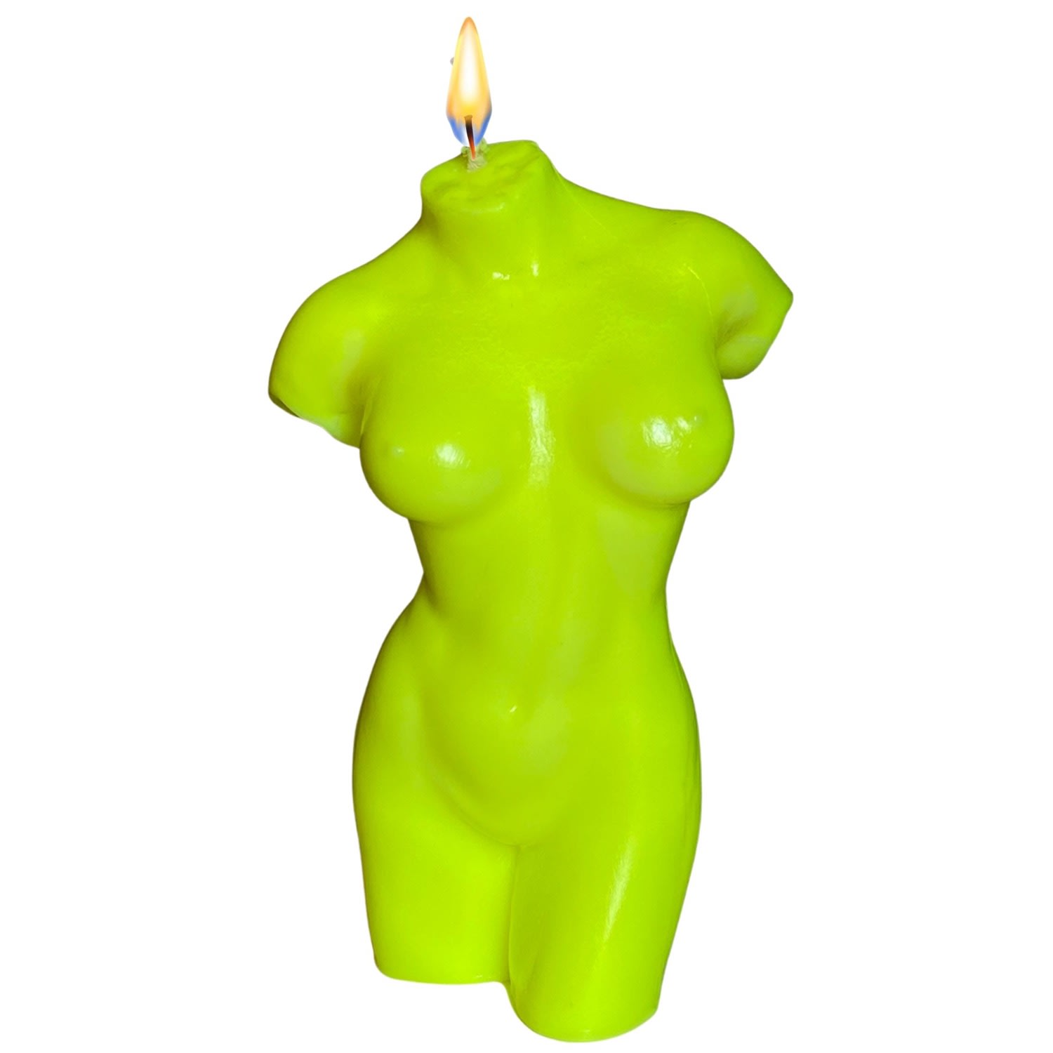 Neos Candlestudio Yellow / Orange Venus Bust Candle - Neon Yellow In Green