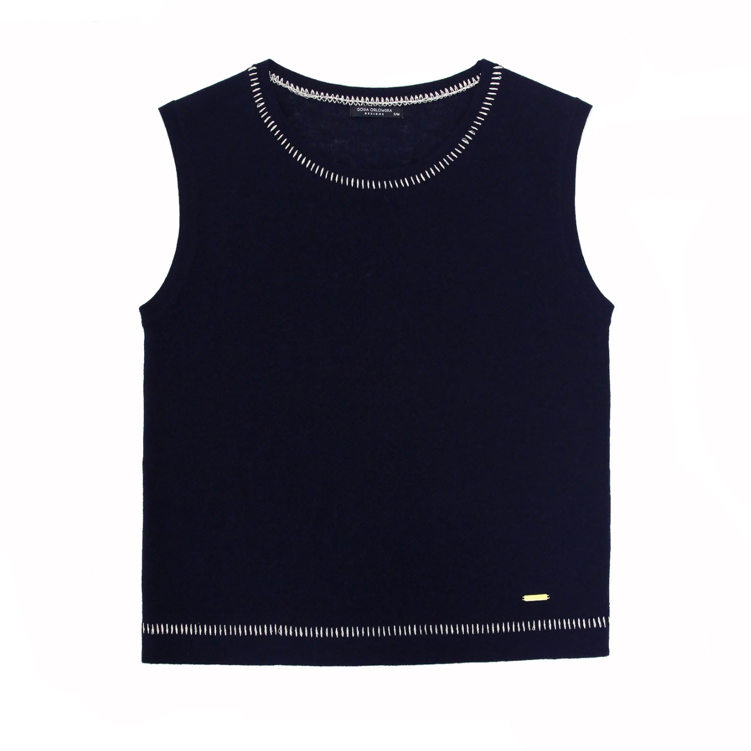 Women’s Crew Vest Top - Blue S/M Gosia Orlowska