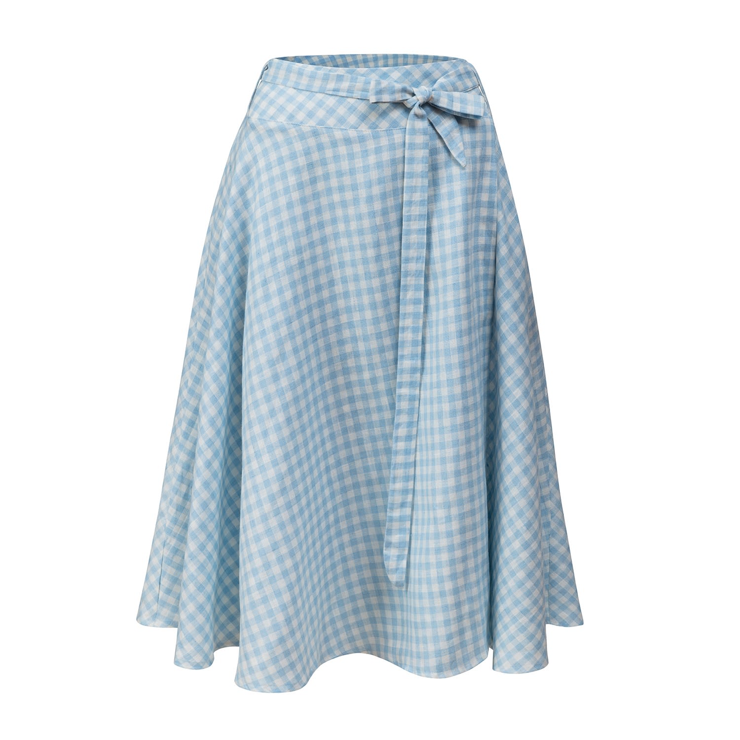 Women’s Blue Checked Wrap Skirt La Femme Mimi