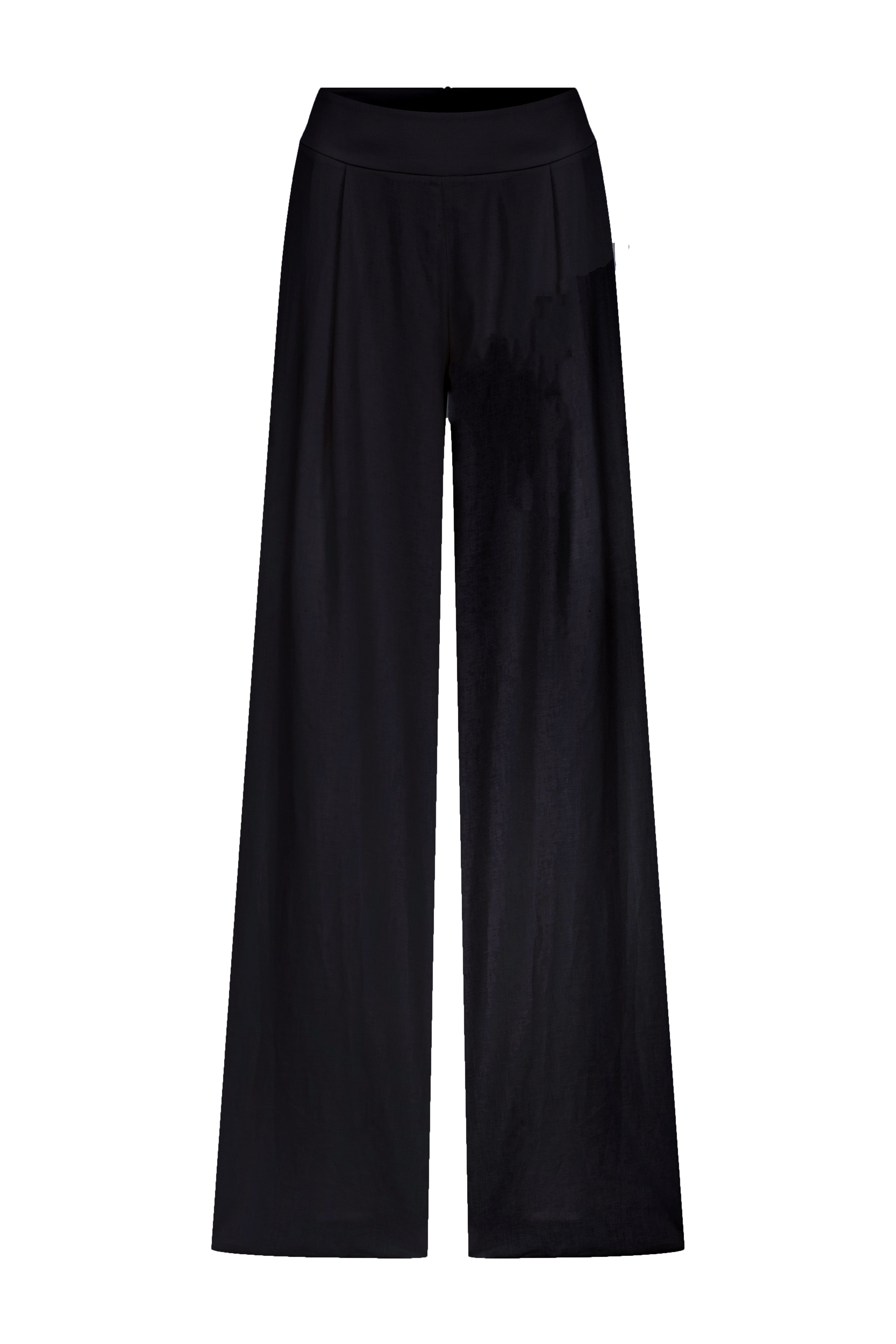 Women's Mui Wide Leg Linen Trousers In Black | Extra Small | Nazli Ceren