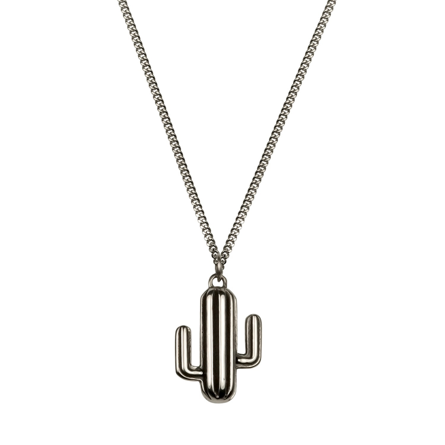 Women’s Silver / Black / Grey Cactus Necklace - Silver Lee Renee