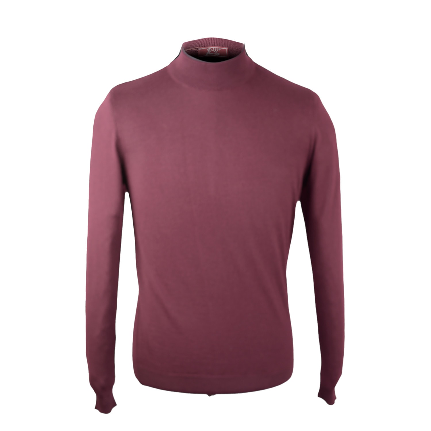 David Wej Men's Red Dennis Wool Mock Turtle Neck Jumper - Burgundy In Red