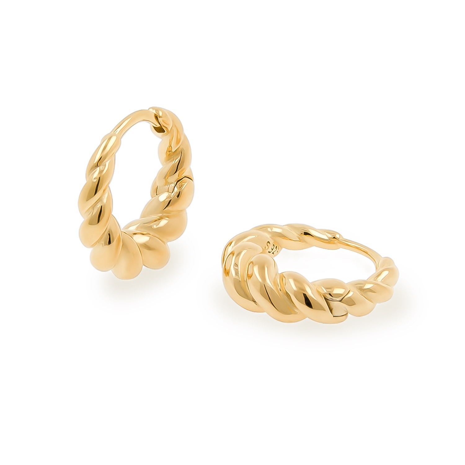 Cote Cache Women's Gold Mini Twisted Huggie Hoop Earrings In Gold