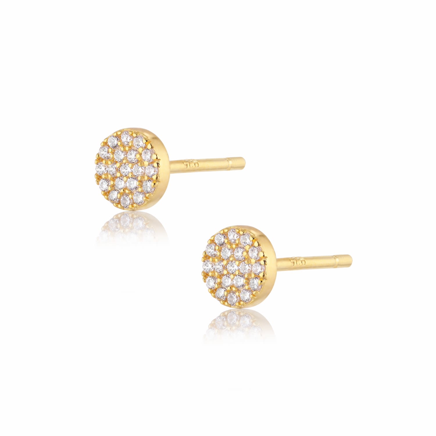 Women’s Gold Grace - Round Earstuds With Zircons Alura Copenhagen Jewellery