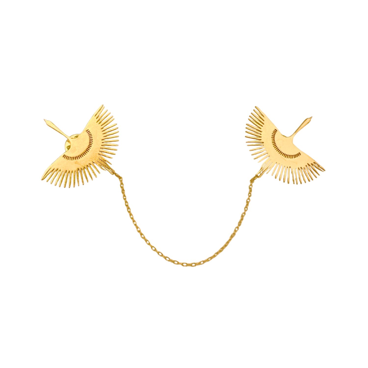 Les Reines Men's The Peafowl - Collar Links 24k Gold Plated In Gold