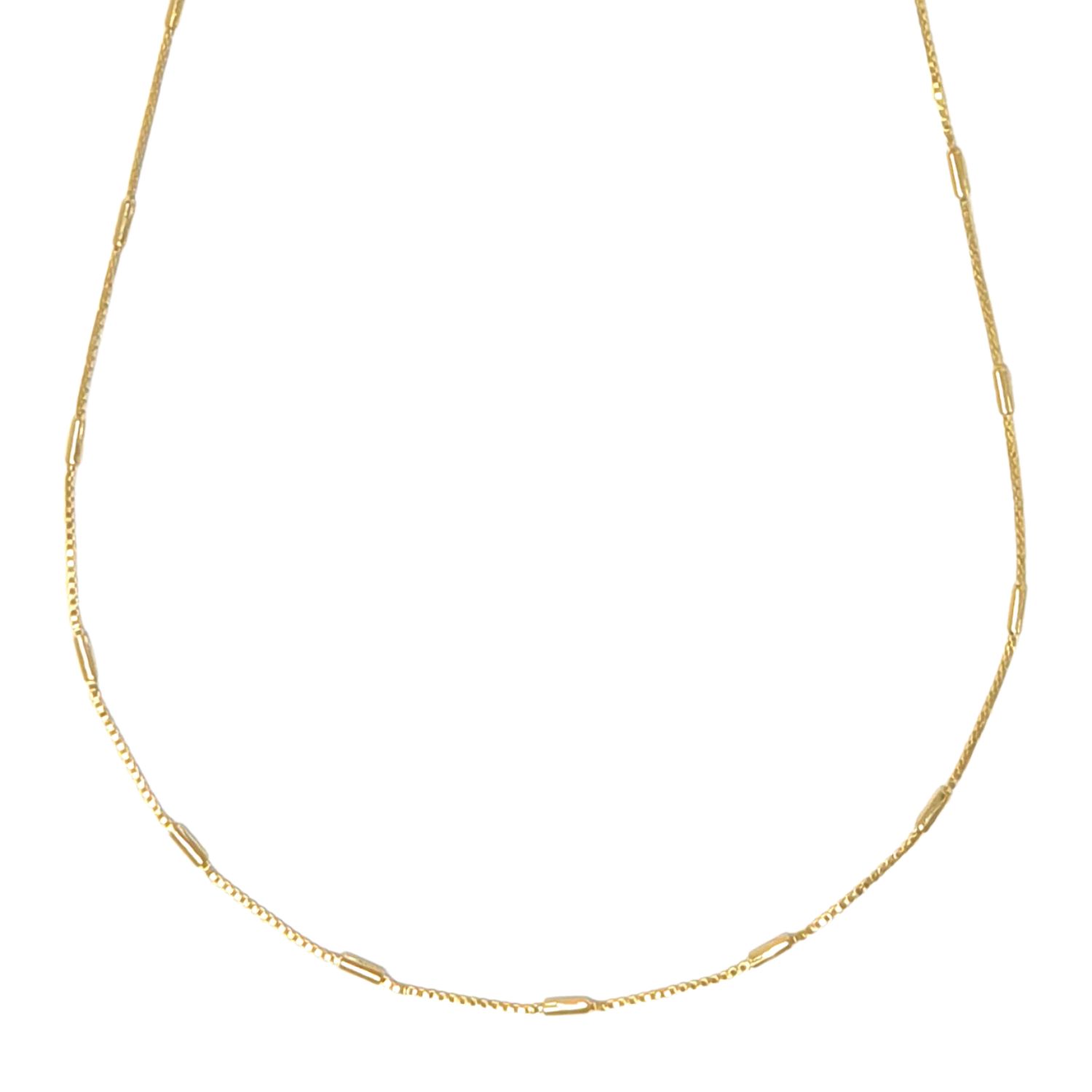 Harfi Women's Gold Plated Morse Chain Choker Essential Everyday Layering Necklace In Gold
