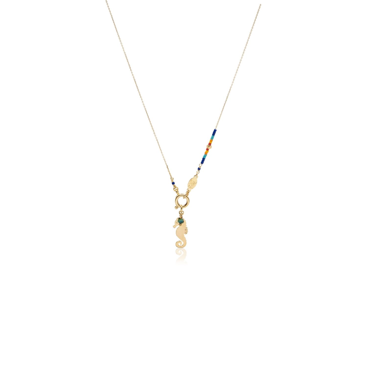 Atelier Petites Pierres Women's Gold / Rose Gold Seahorse - Charm Necklace