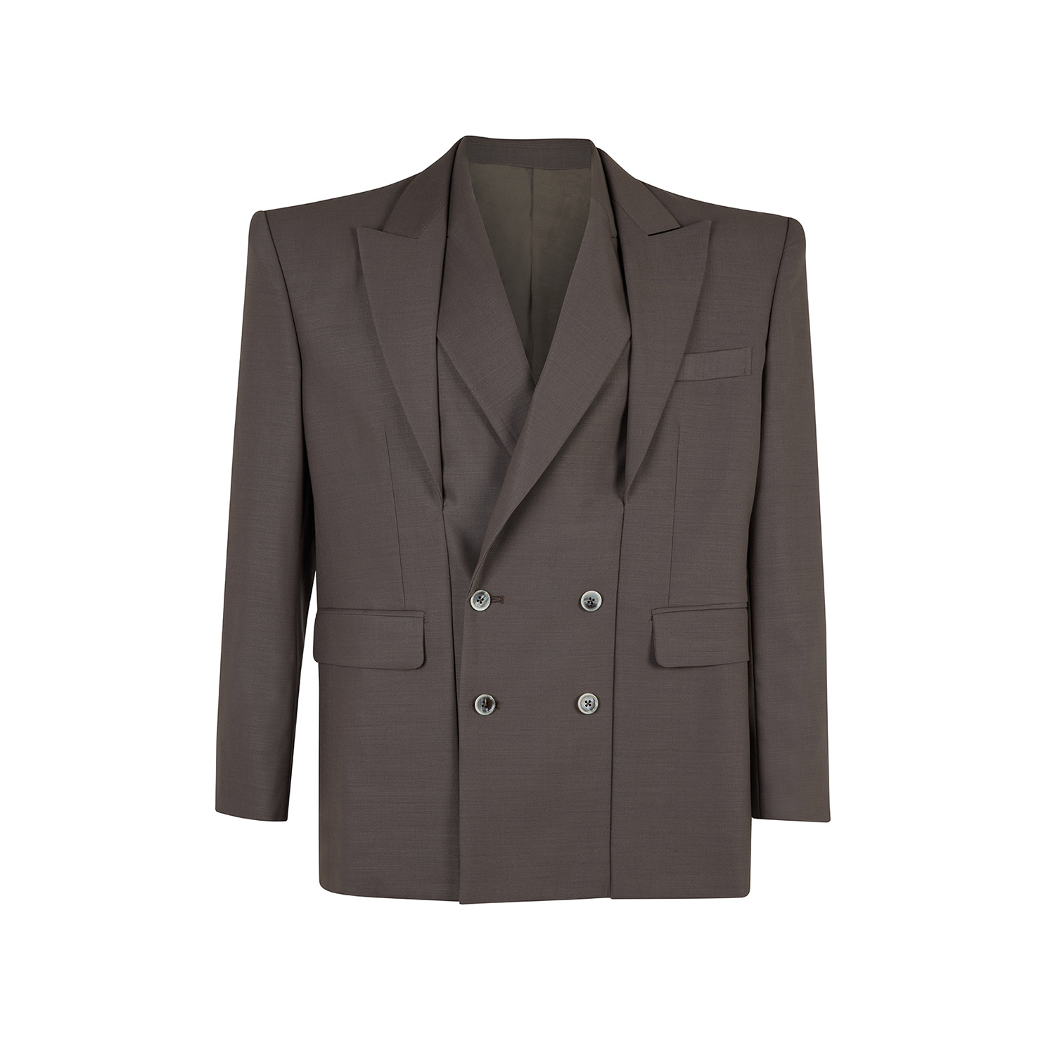 Aya Design Women's Classic Double Breasted Tailored Jacket Montana's Brown