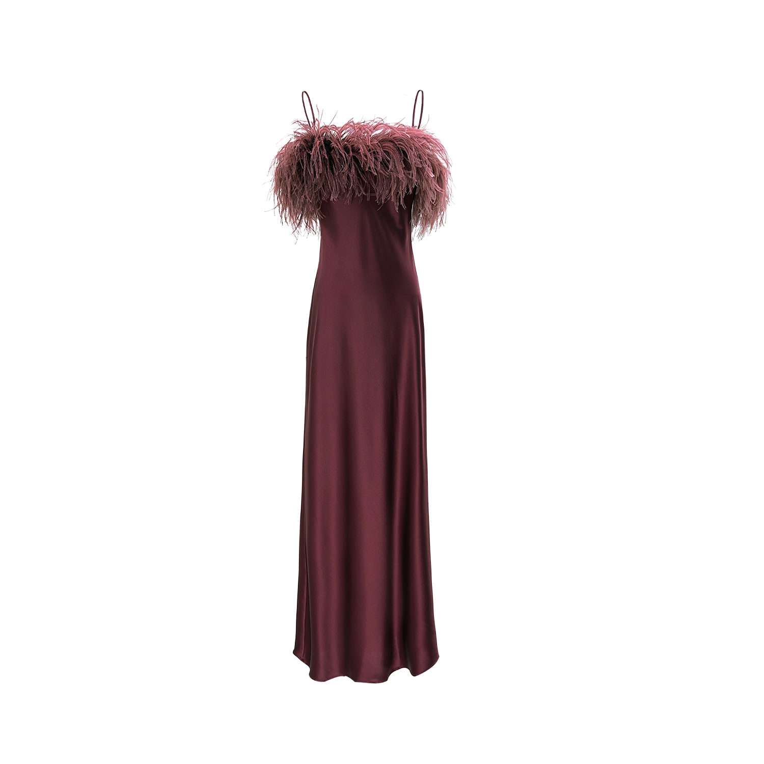 Manito Women's Fiesta Feather Silk Nightdress - Begonia Red In Red